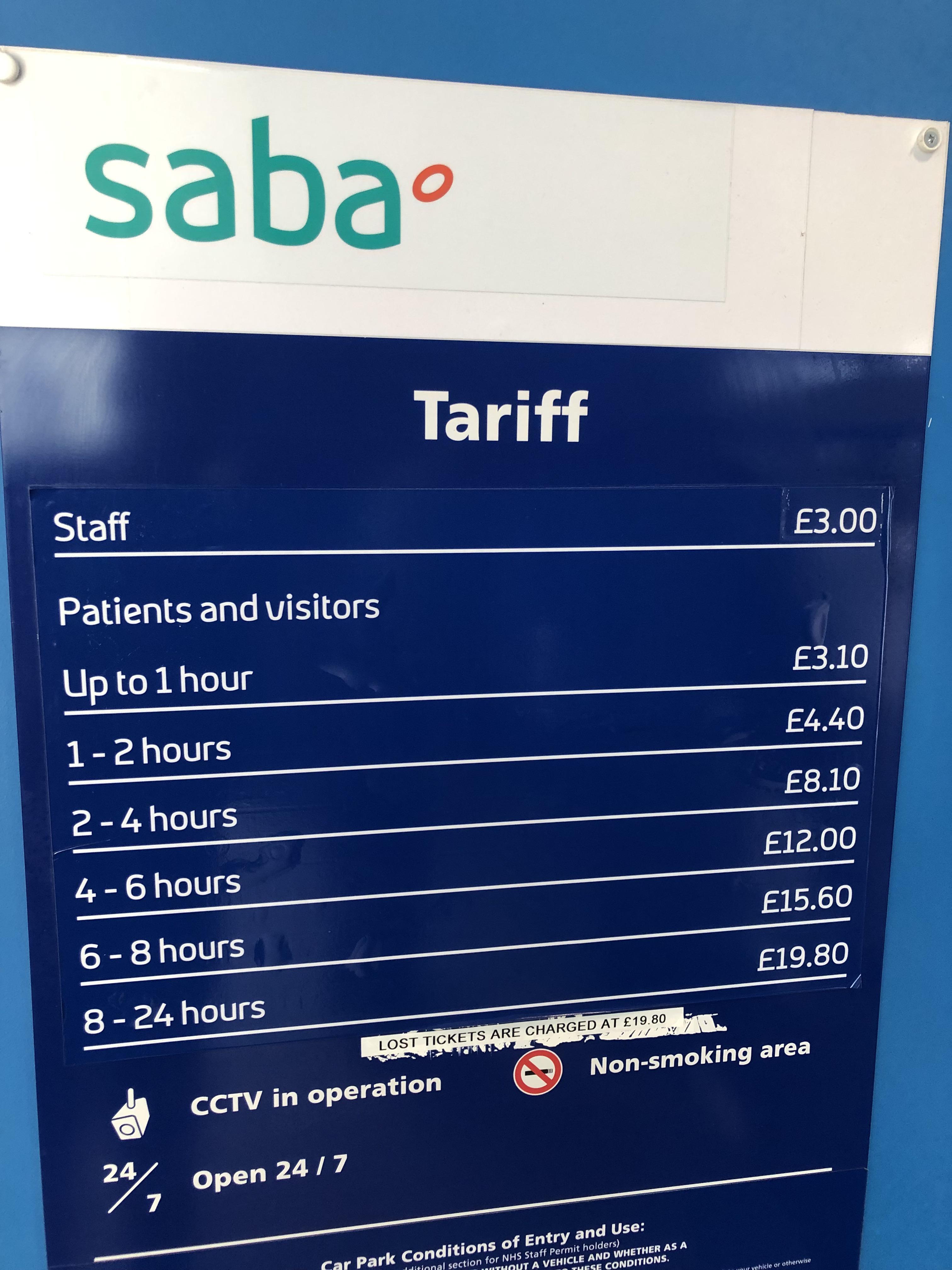 Parking charges in Adenbrookes Hospital, Cambridge r/CasualUK