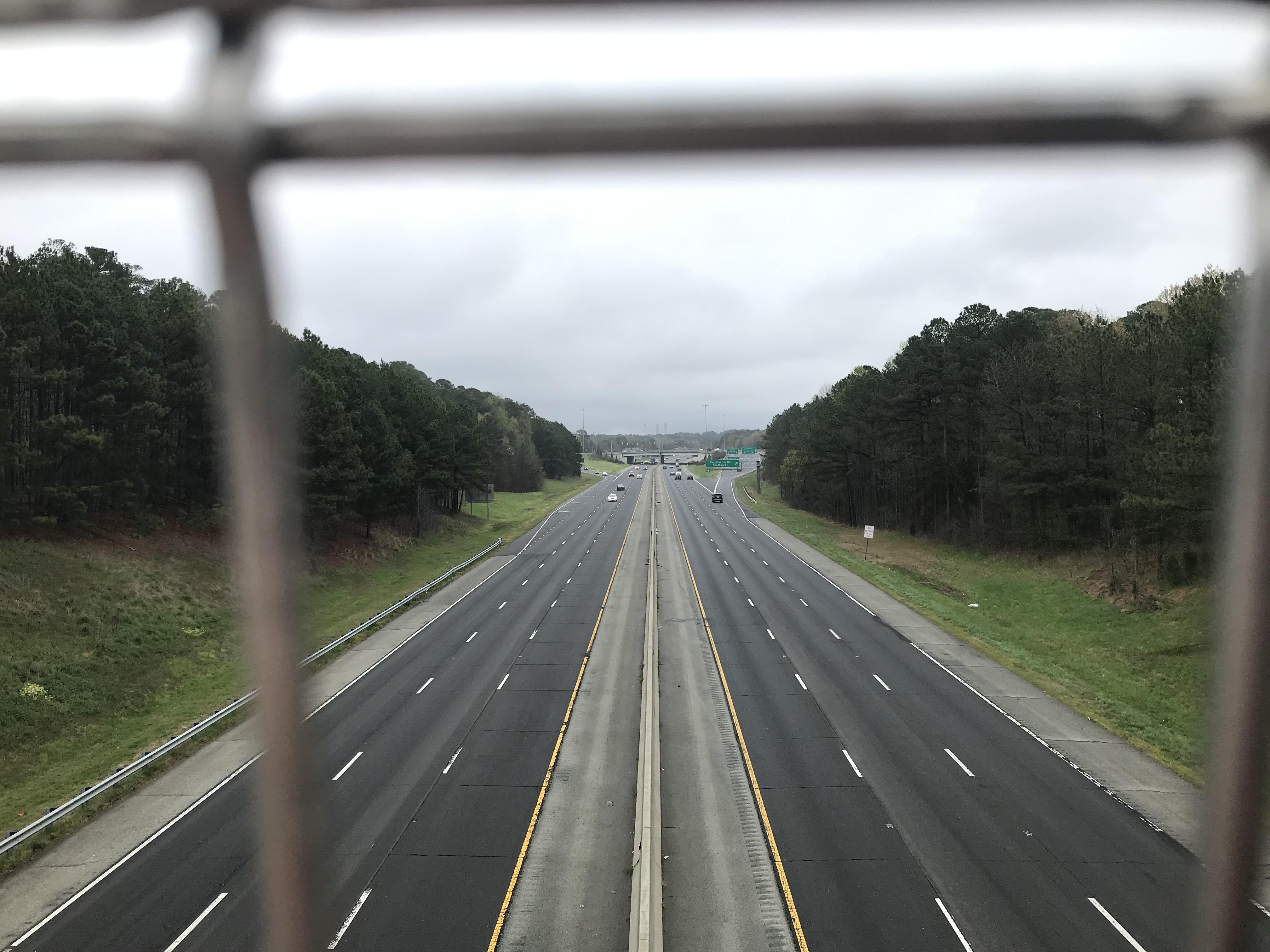 I40 ATT pedestrian bridge at 515 today r/bullcity
