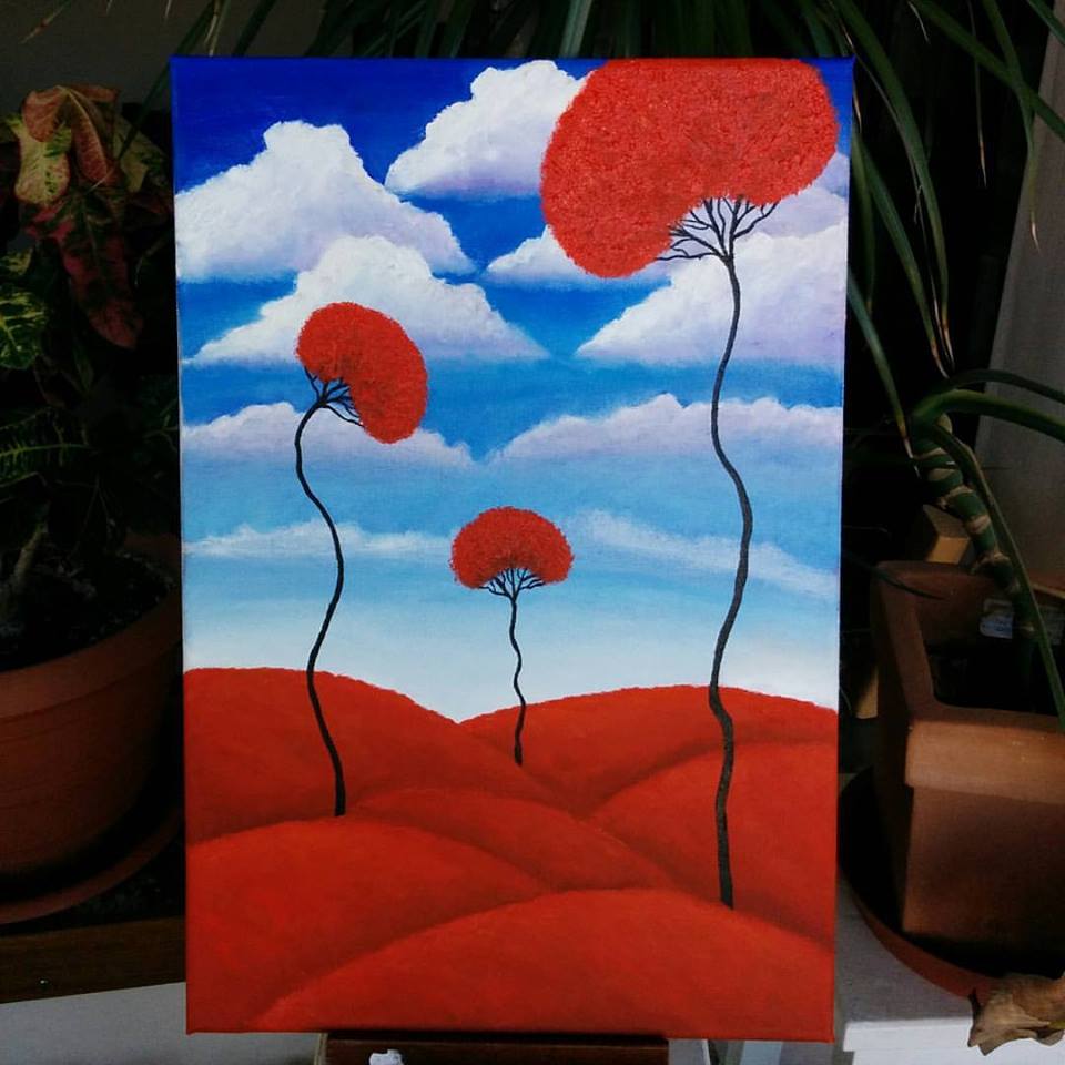 "Red", oil painting on canvas, 30x40cm r/Art