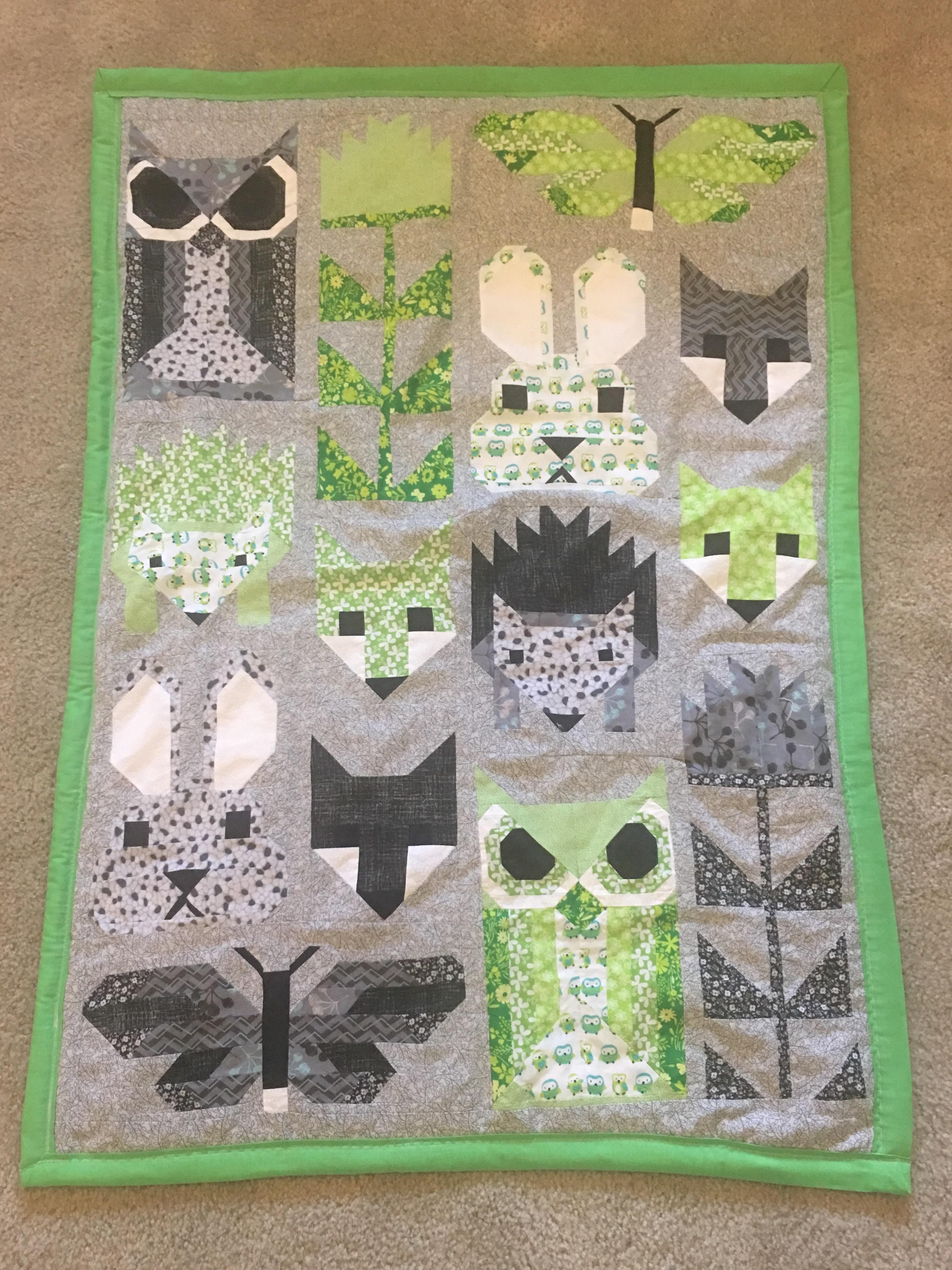 Finished Fancy Forest Baby Quilt r/quilting