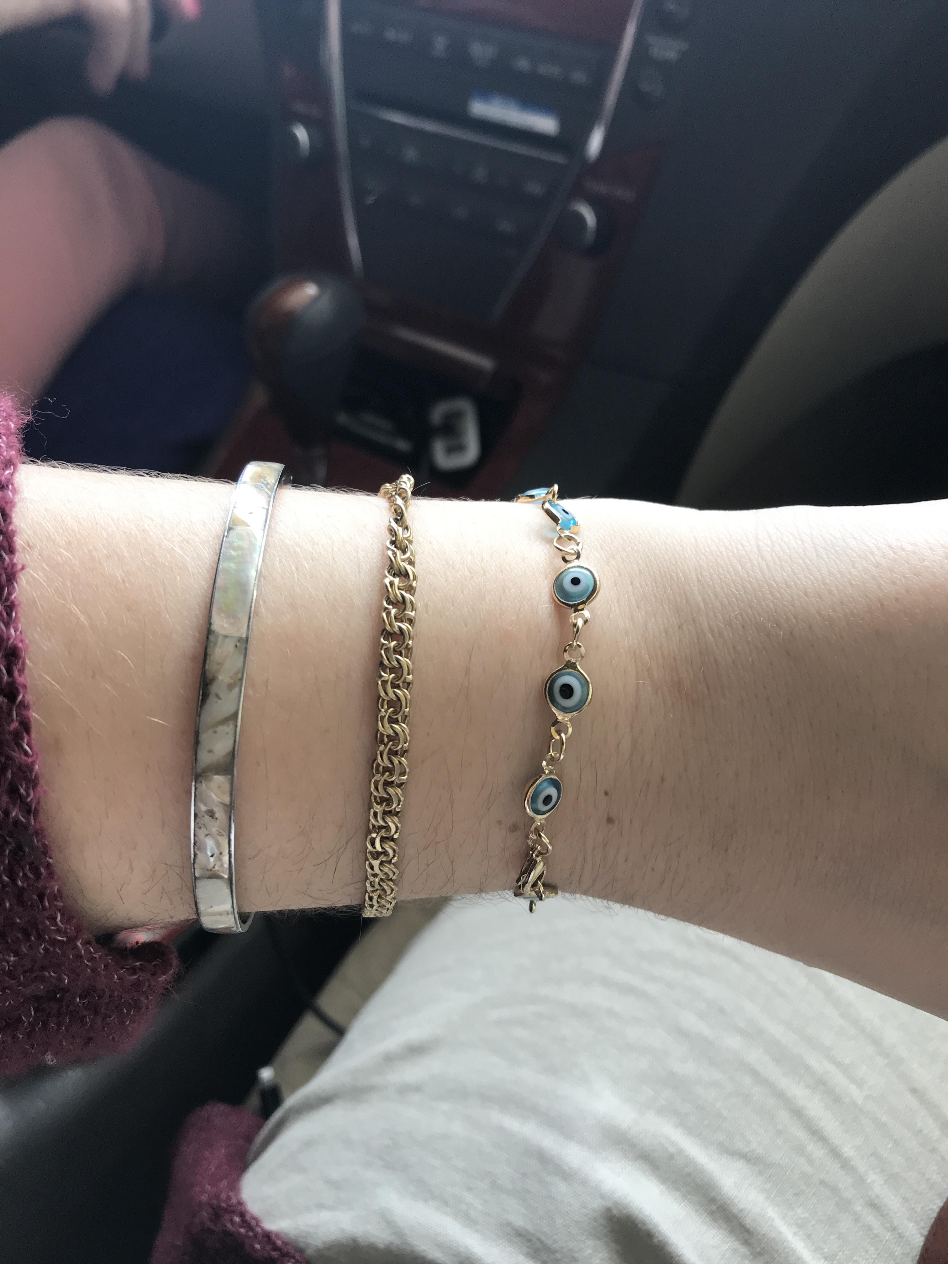 14k Mexican Gold Bracelet (middle) 2 at Long Beach flea market! r