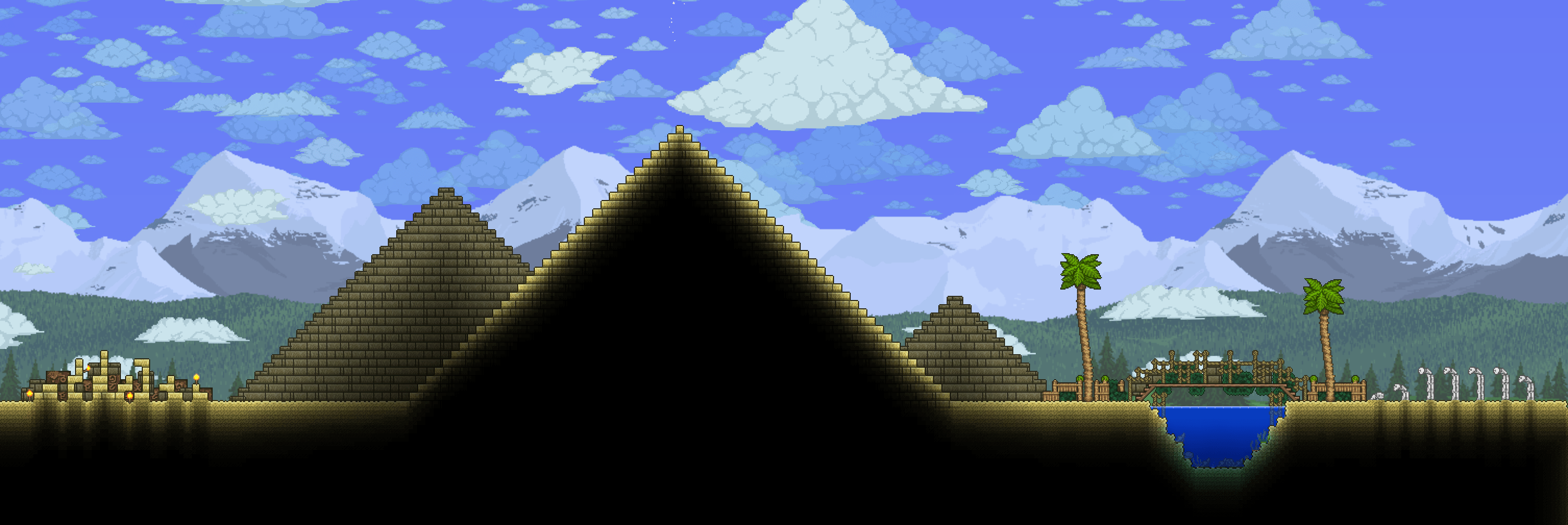 Pyramids and Oasis r/Terraria
