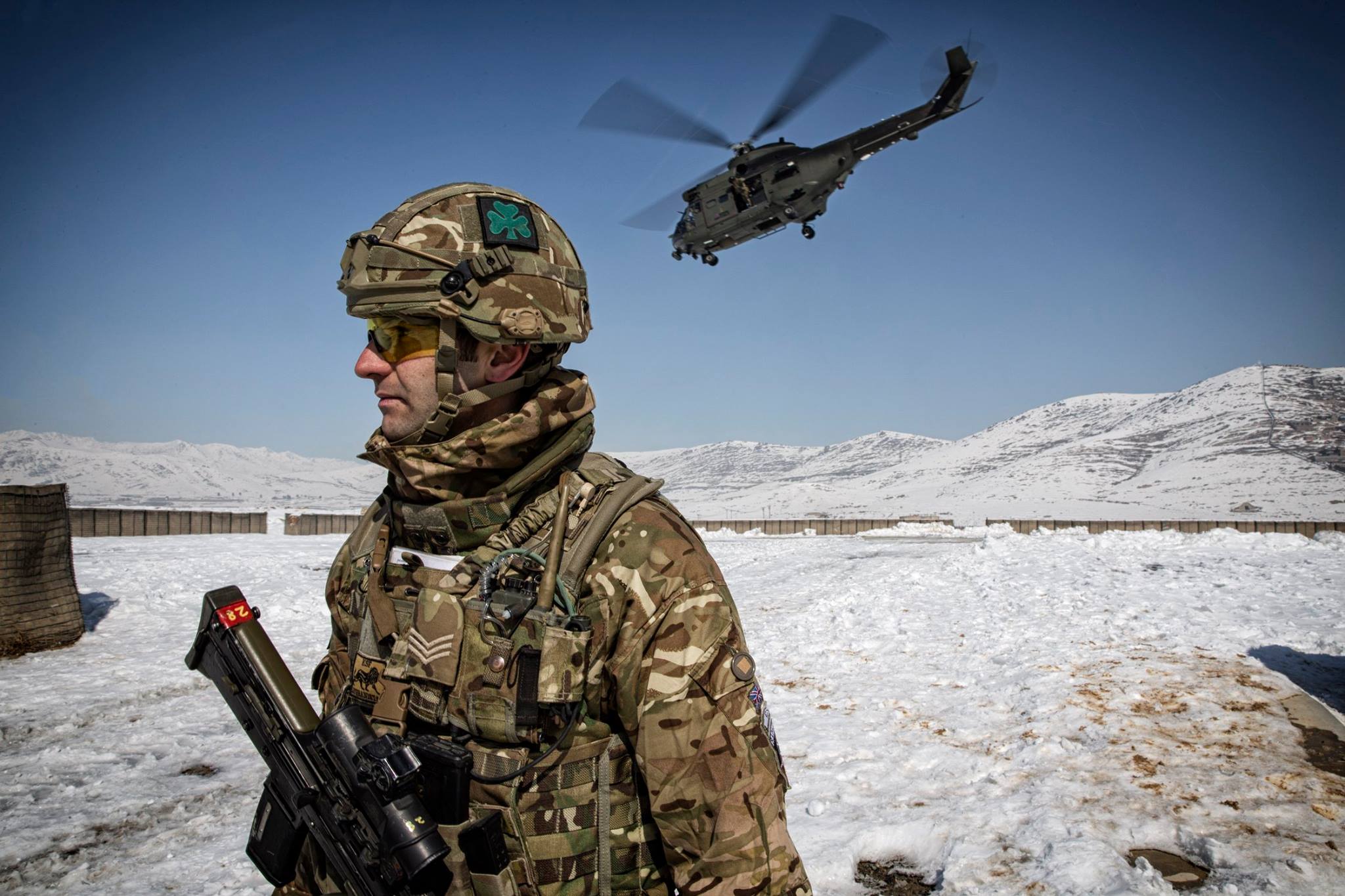 British Army Sgt from the Irish Guards on deployment in the middle east