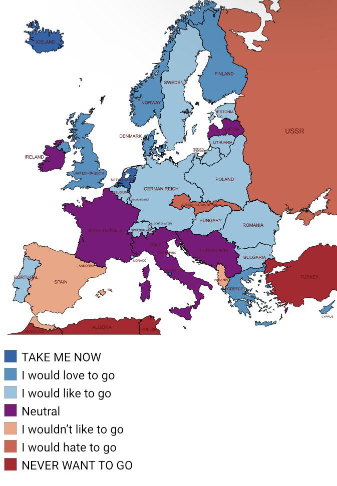 Map of where I would like to live in Europe r/Maps