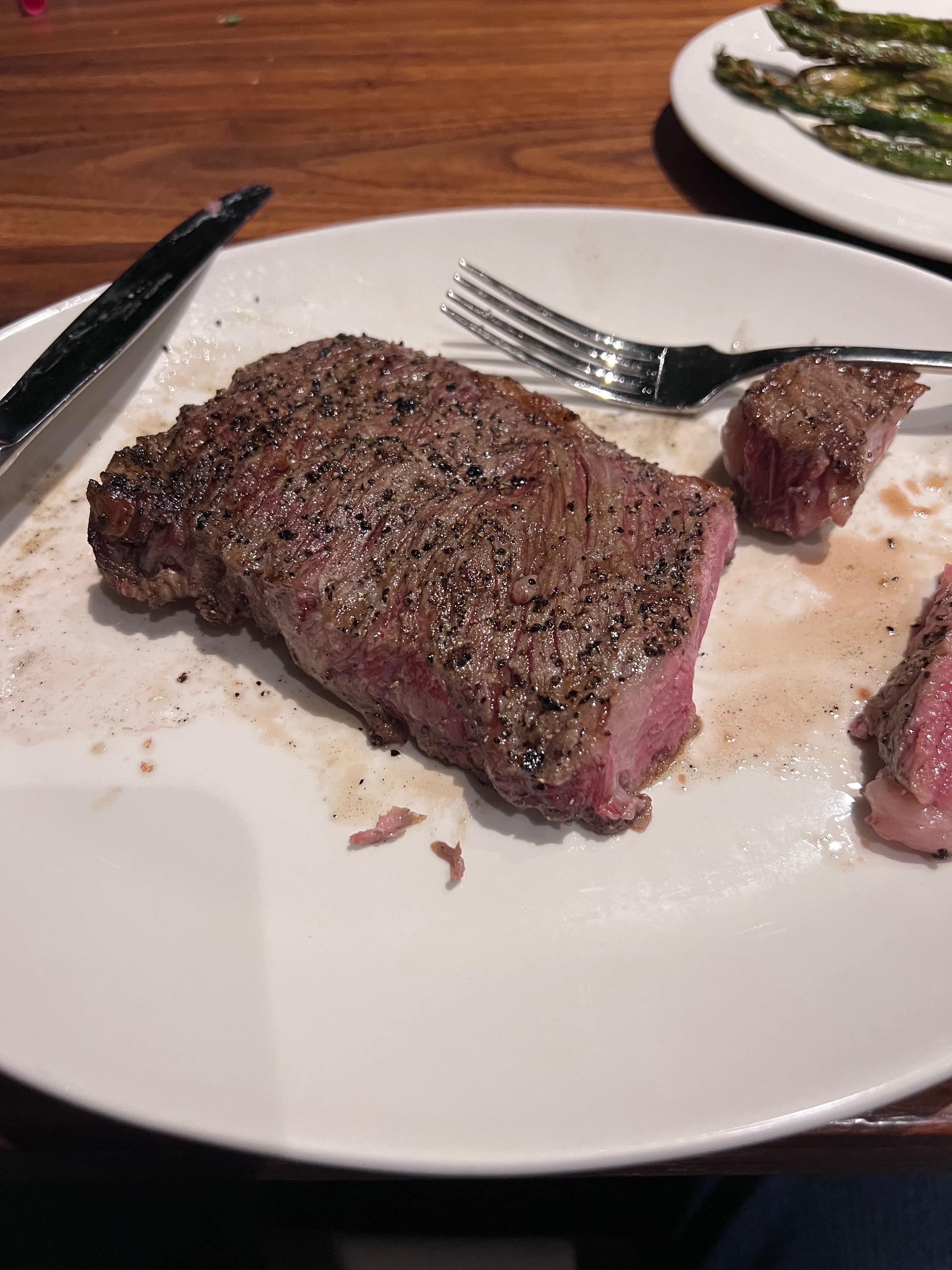 52 dollar prime beef ribeye from a steak house in Nashville. No sear