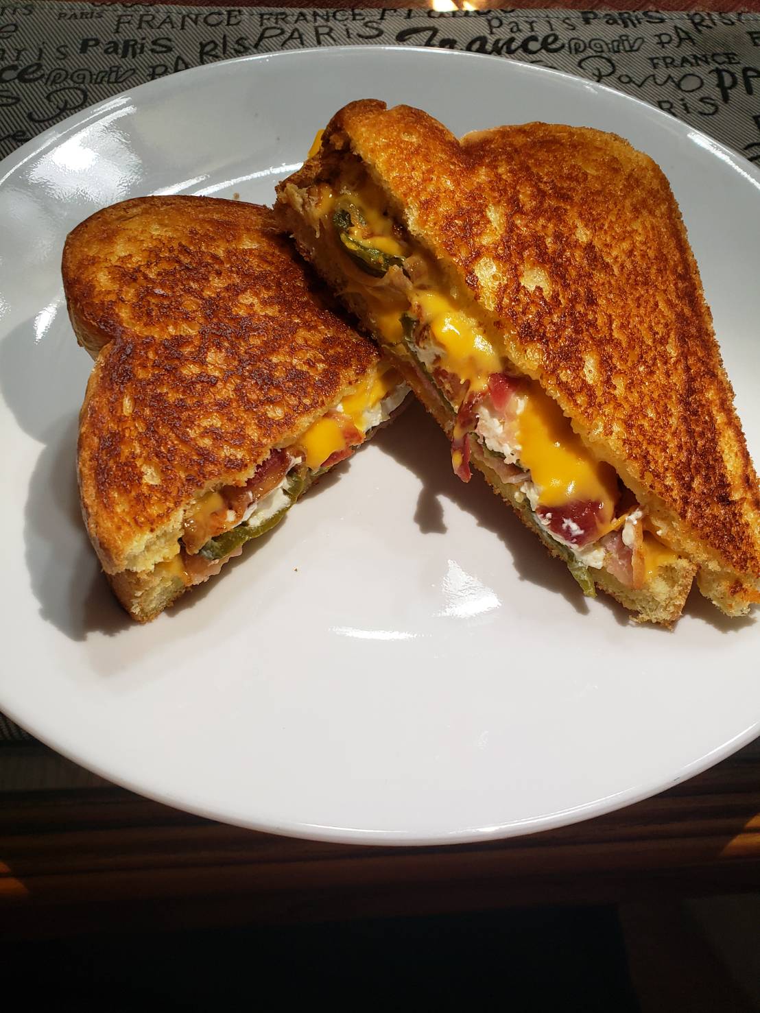 [Homemade] Jalapeno Popper cheese melt r/food