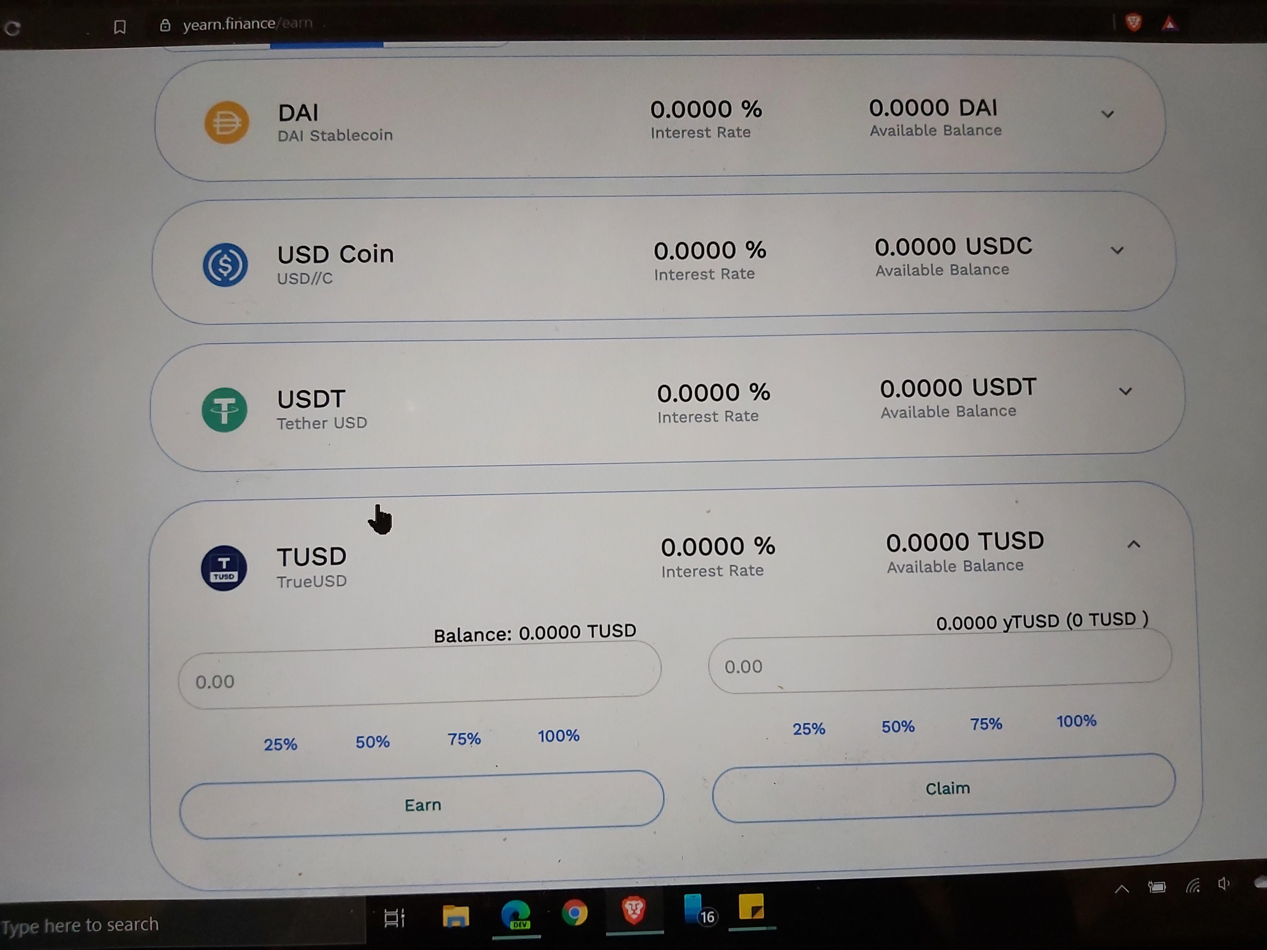 Question I added 100TUSD to earn just to try it out just to realize