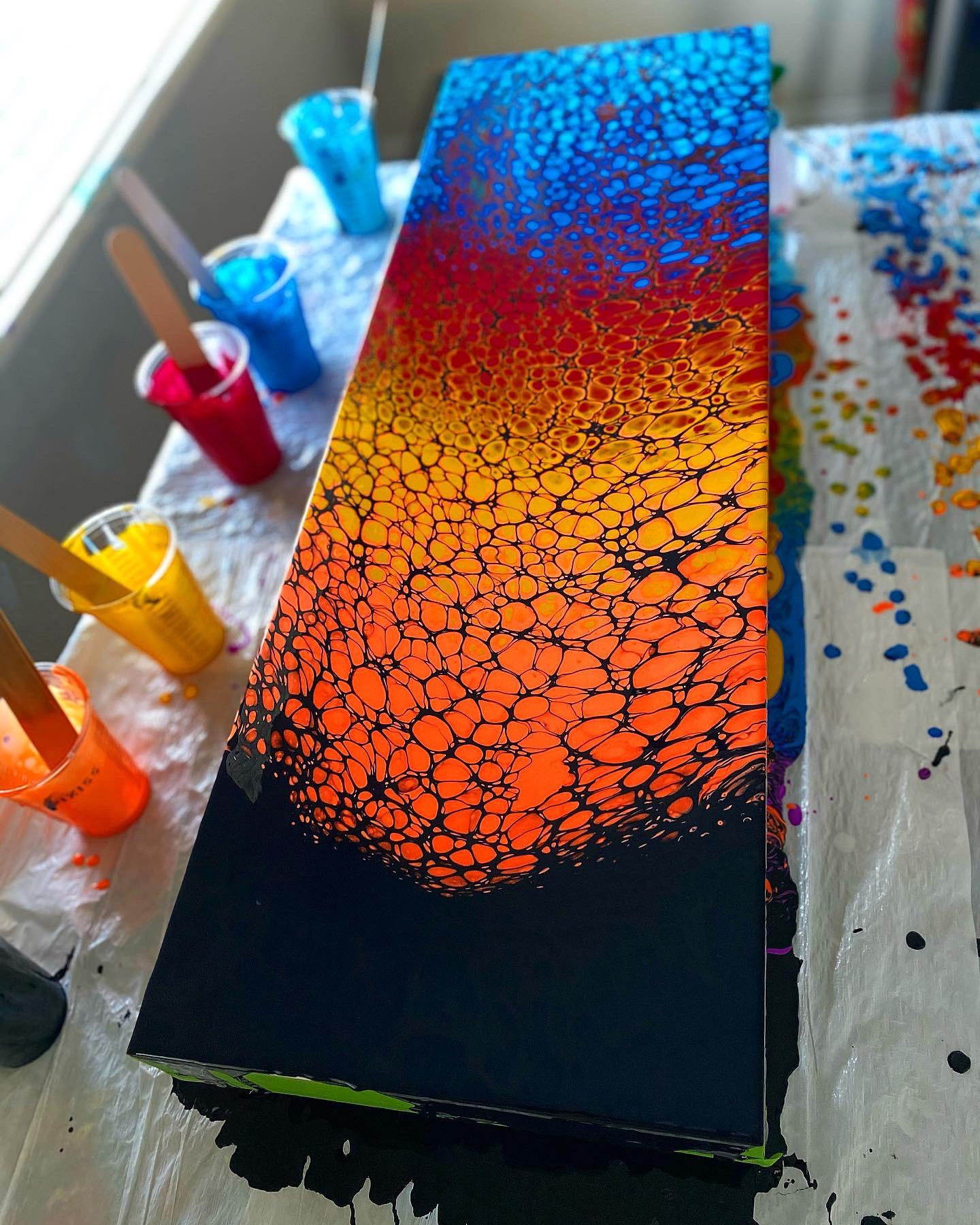 Acrylic painting on wood I made today. r/pics