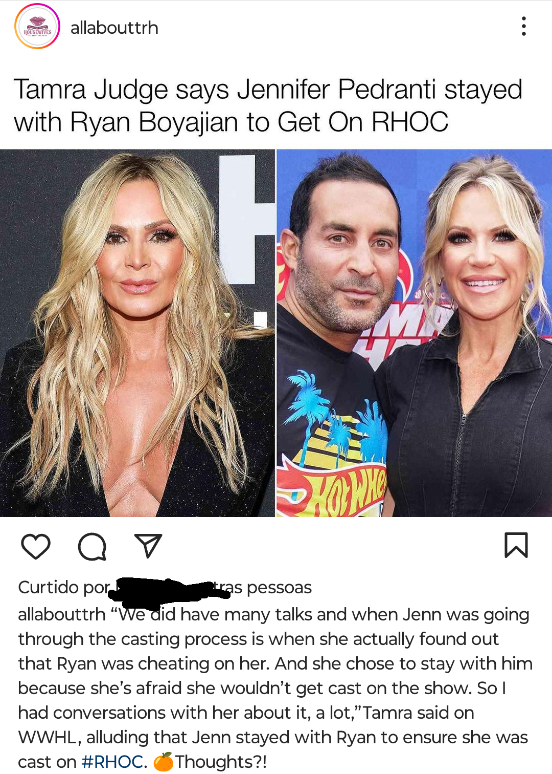 Tamra is saying that Jennifer stayed with Ryan to get on RHOC r/BravoRealHousewives