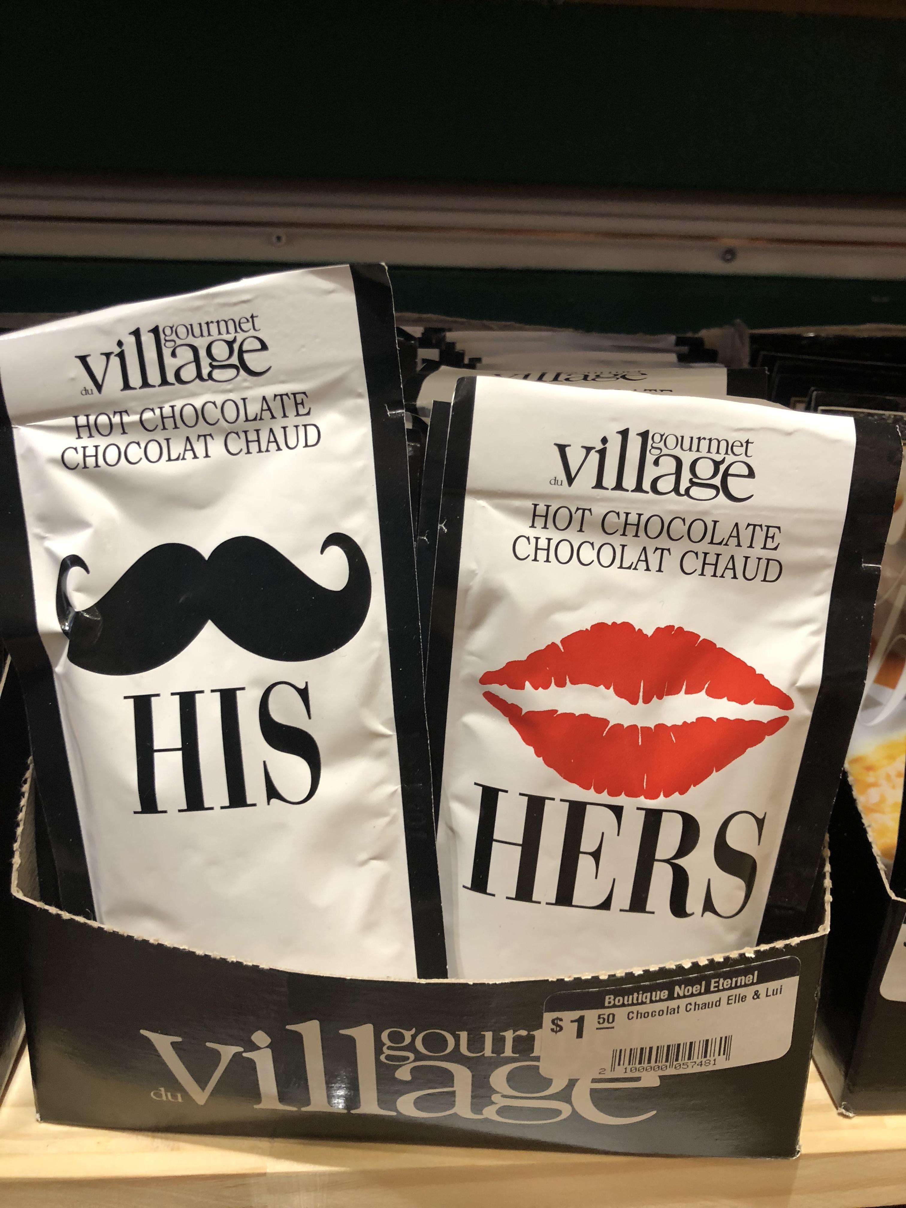 His and hers hot coco in Montréal r/pointlesslygendered