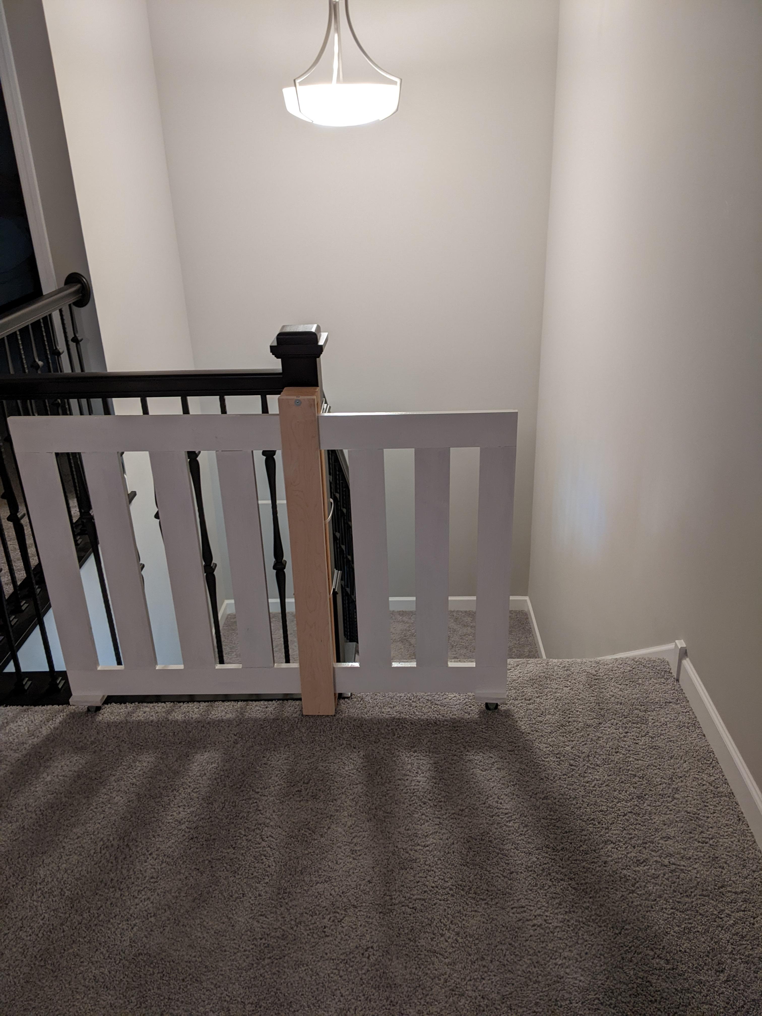 I made a custom baby gate for our stairs woodworking