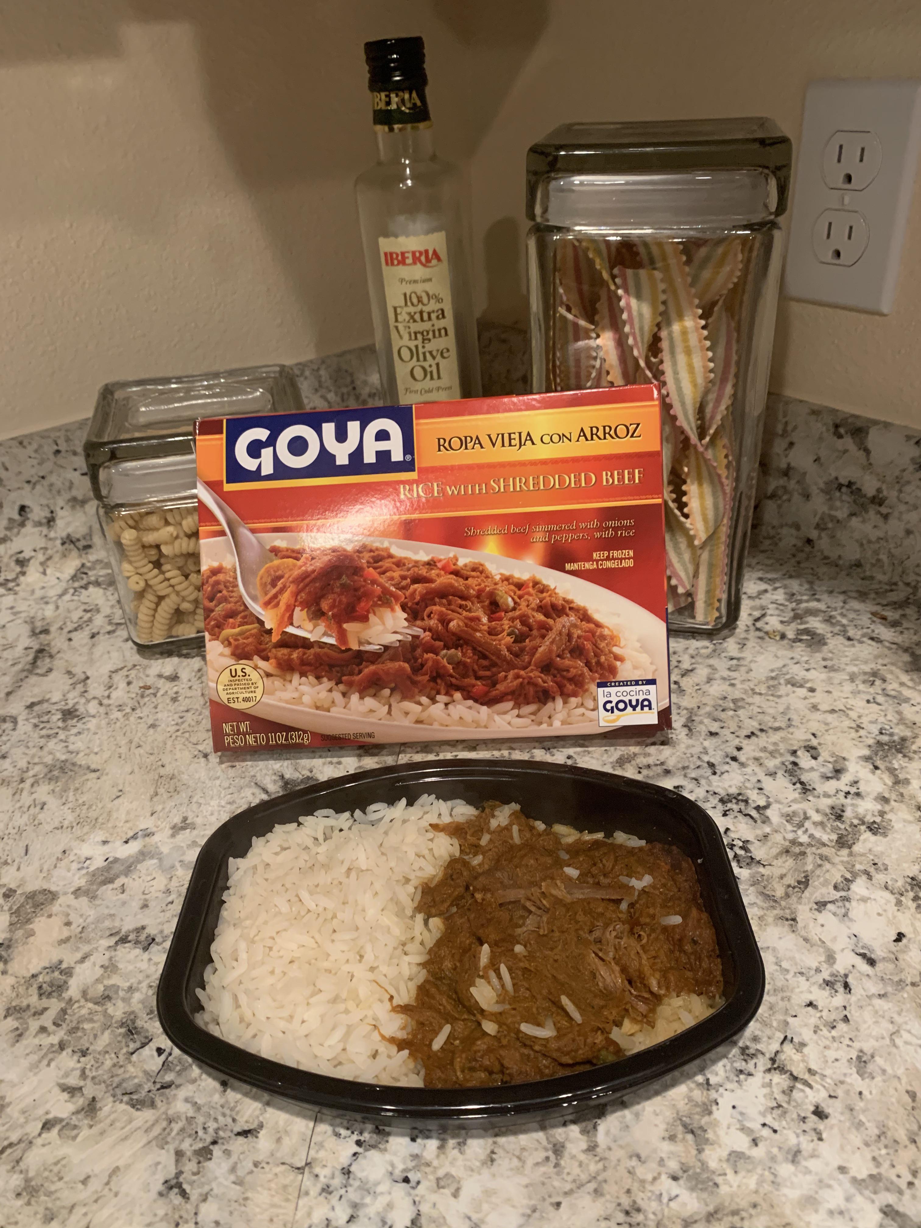 Goya Rice with Shredded Beef. Good quality rice that was cooked