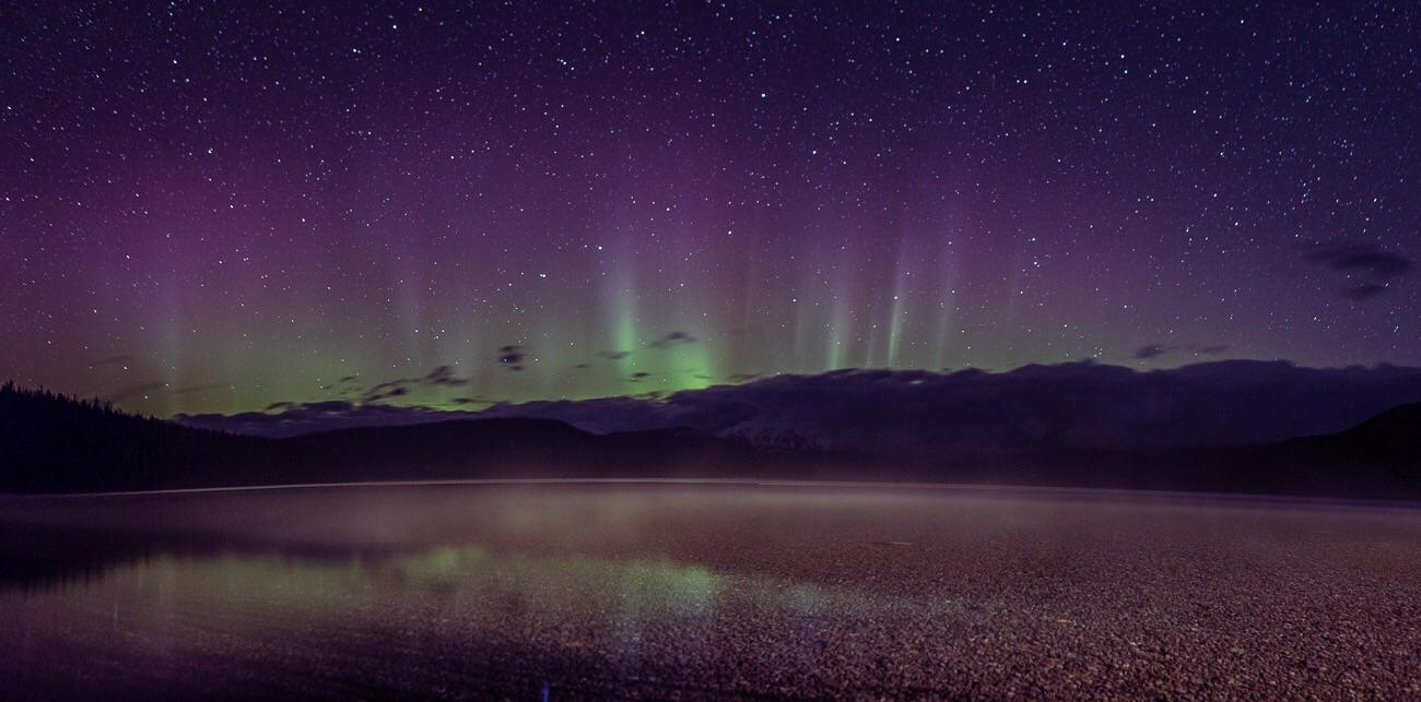 Northern lights appearance last night over Lake McDonald in Glacier