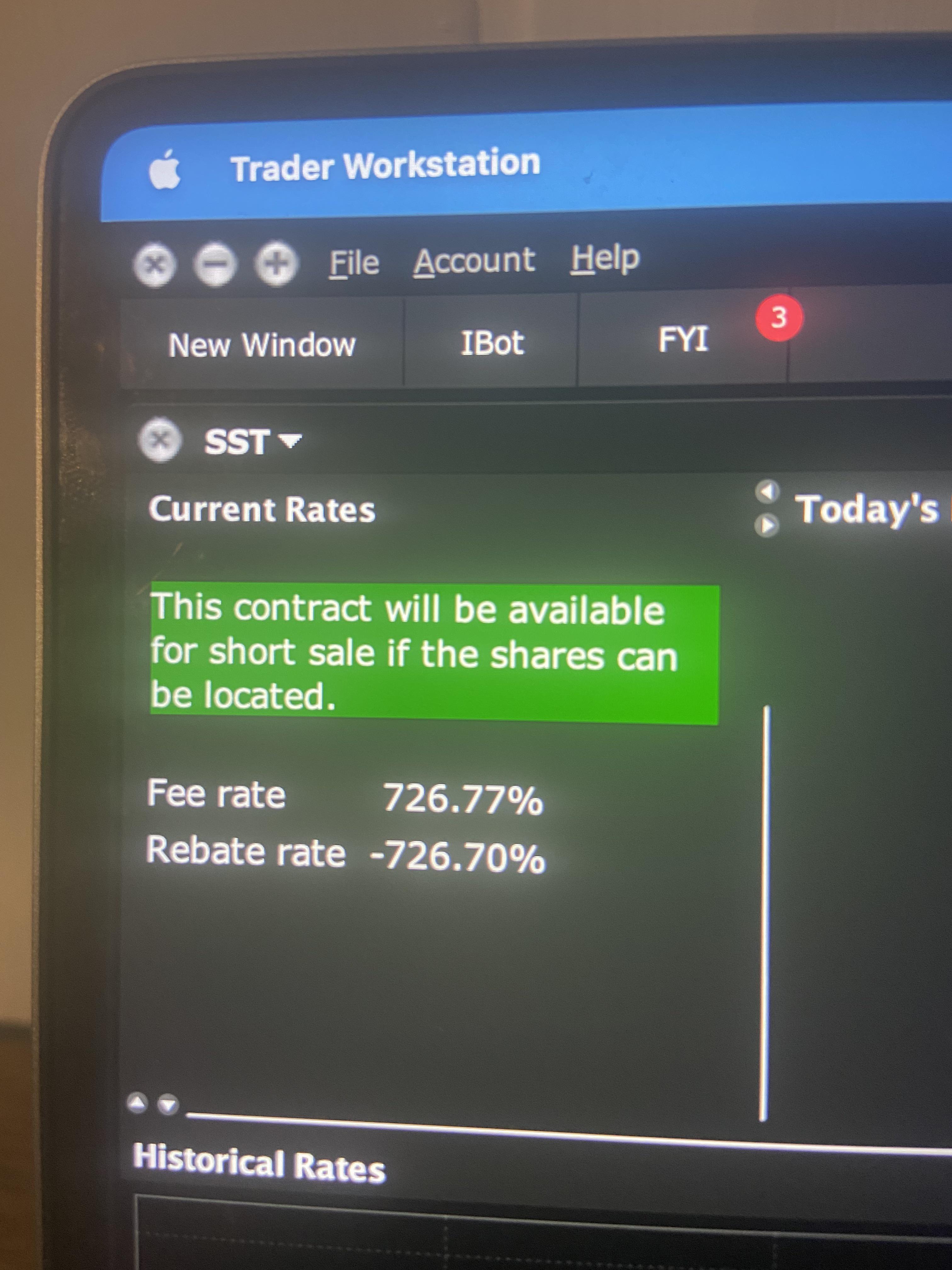 SST short borrow fee ( taken today IBKR ) r/Shortsqueeze