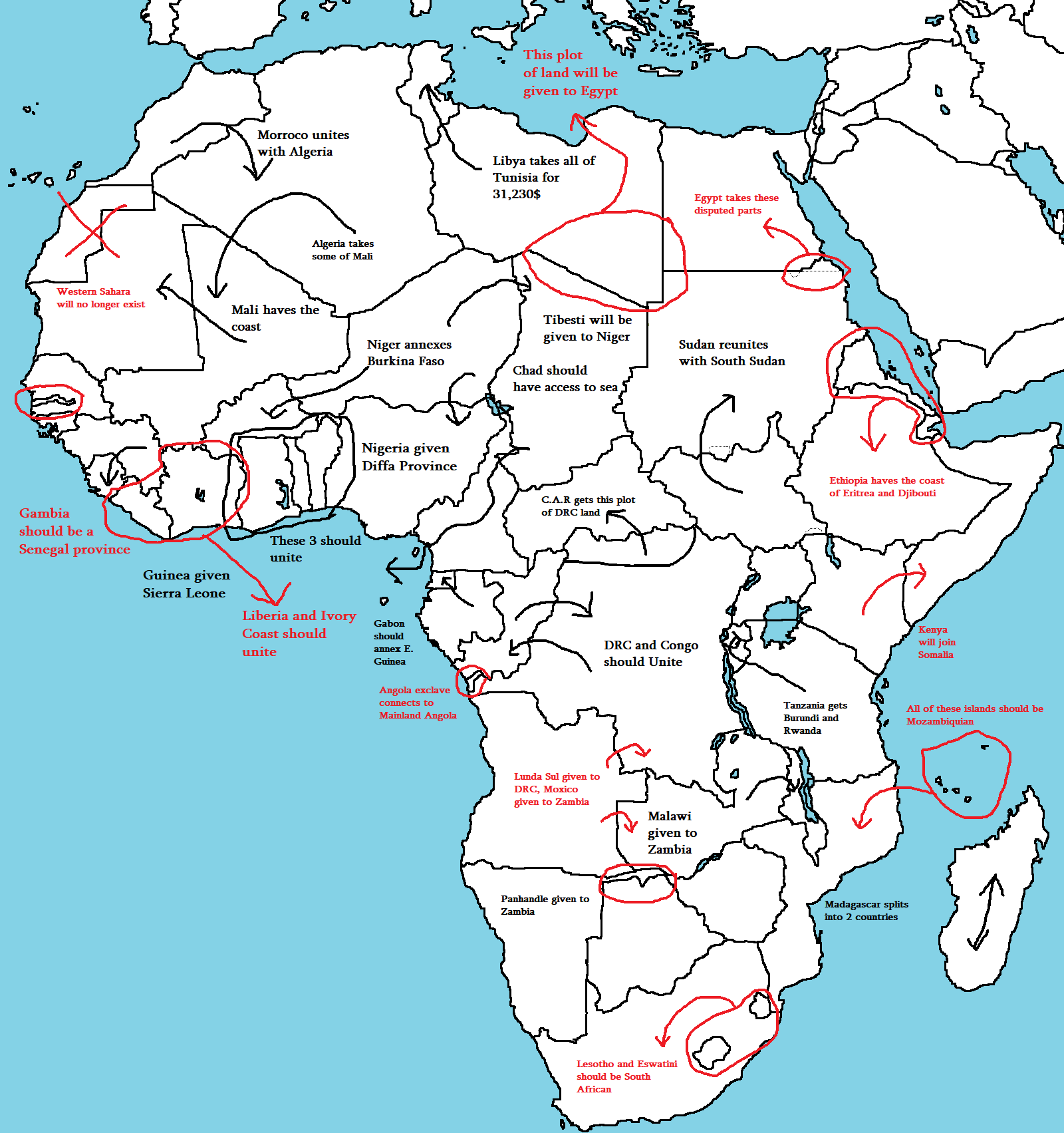 Fixing African Borders r/Maps