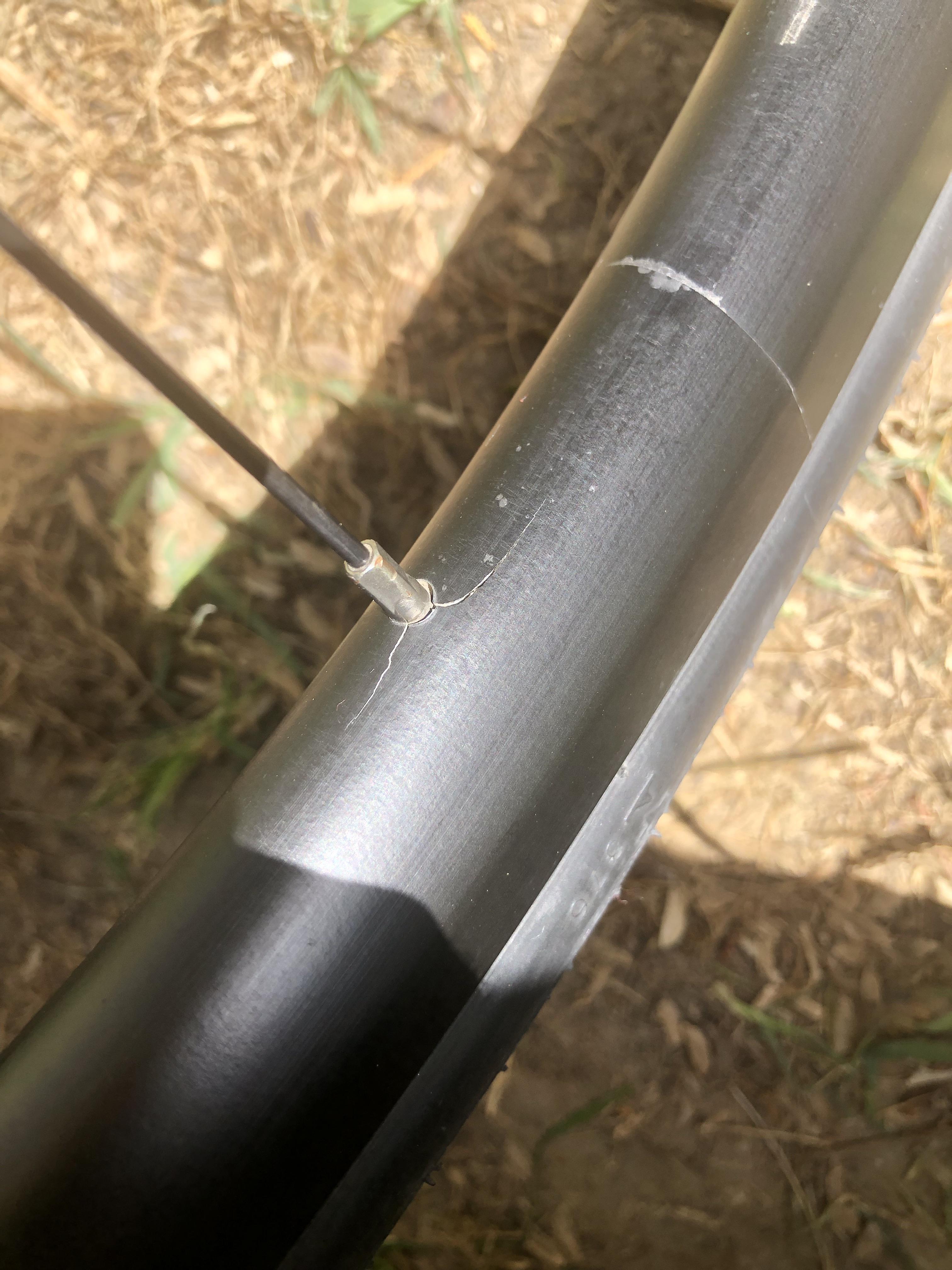 Wheel crack found on rear wheel. The wheels are Bontrager Affinity about 13000km on it. r