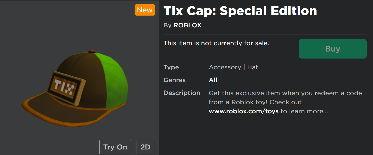 Tix Hats are back! r/roblox