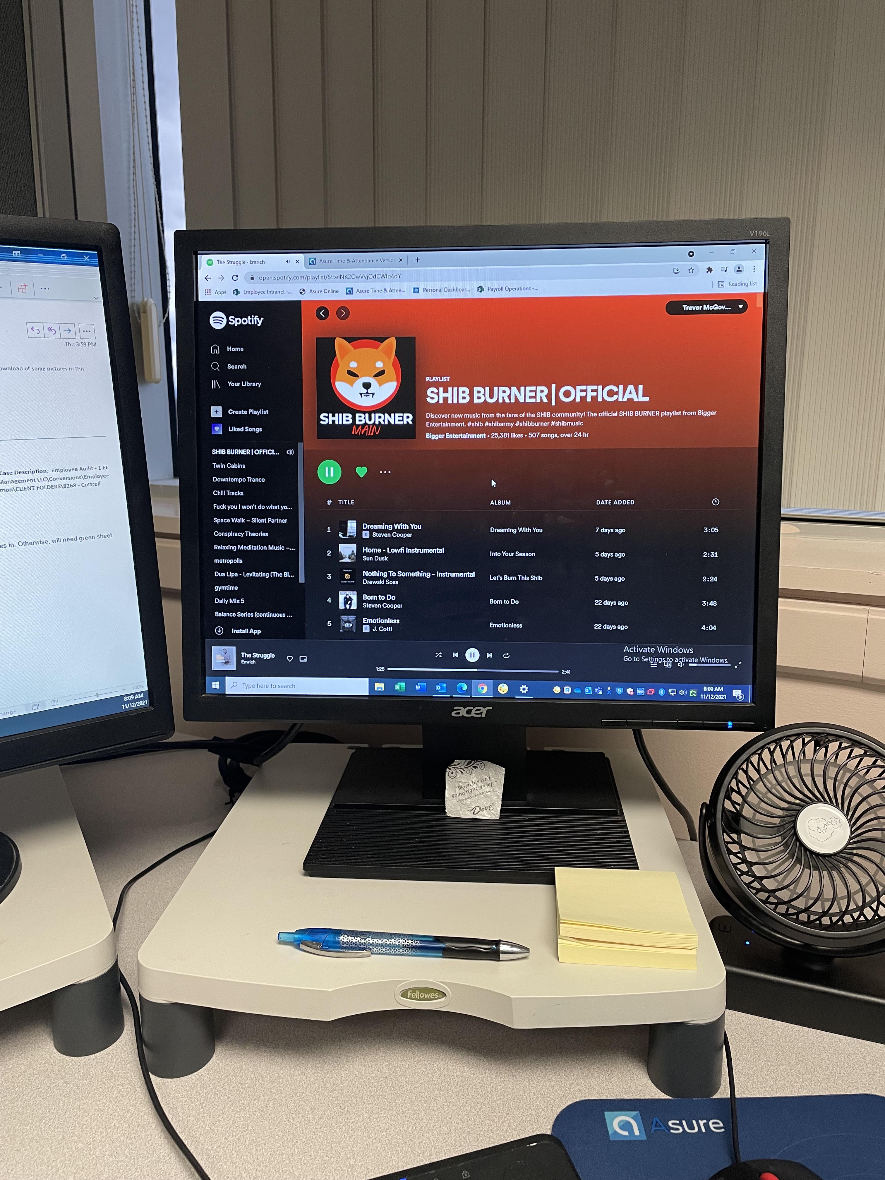 Anyone else leave Shib burner playing at their desk when they leave