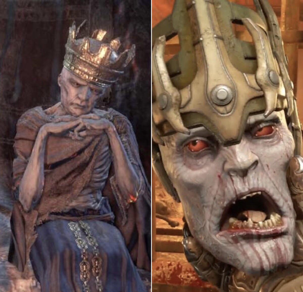Ludleth reminds me of the 1st hell priest from DOOM for