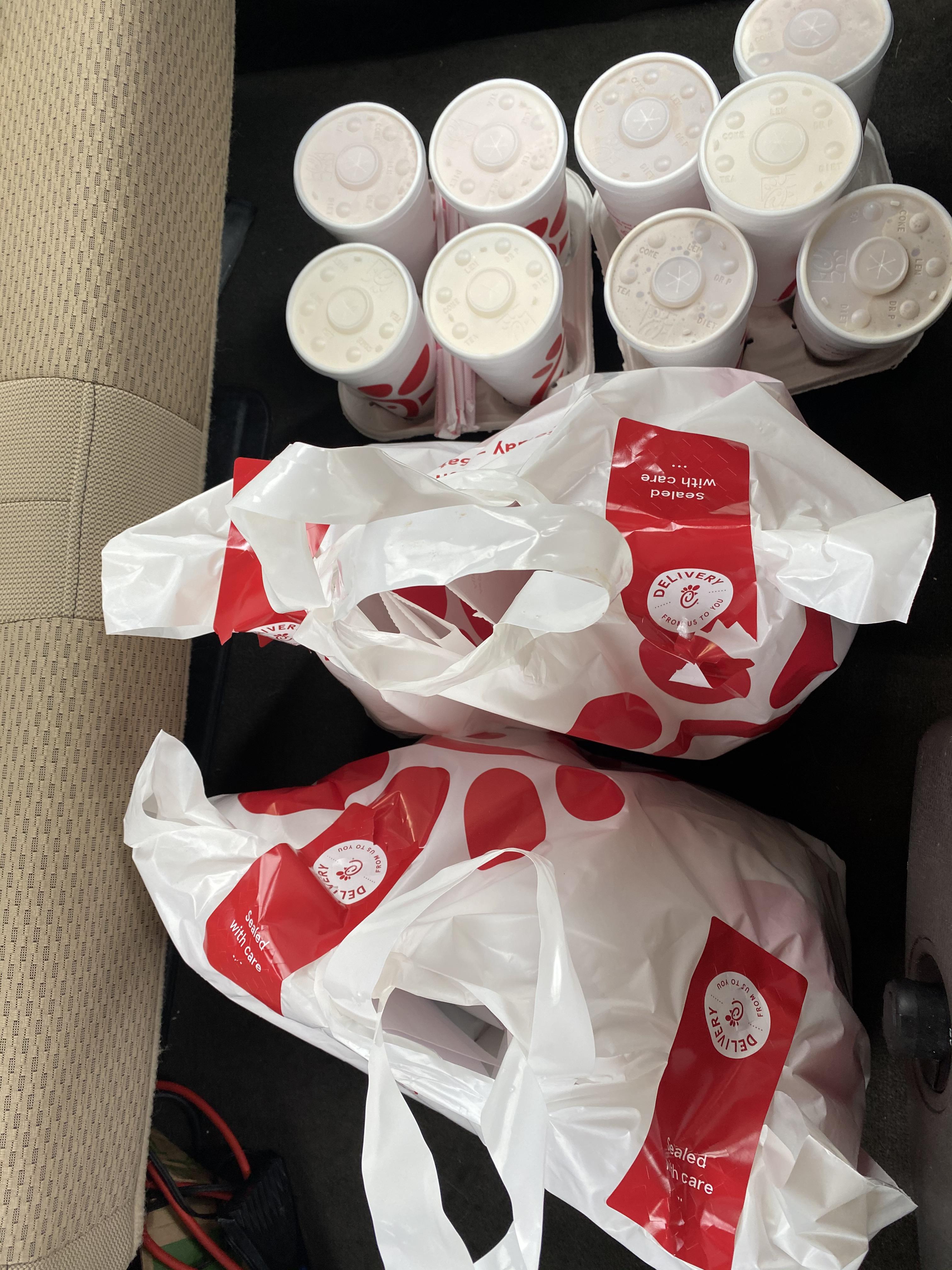Quite possibly the biggest ChickFilA order I’ve had to deliver.....so