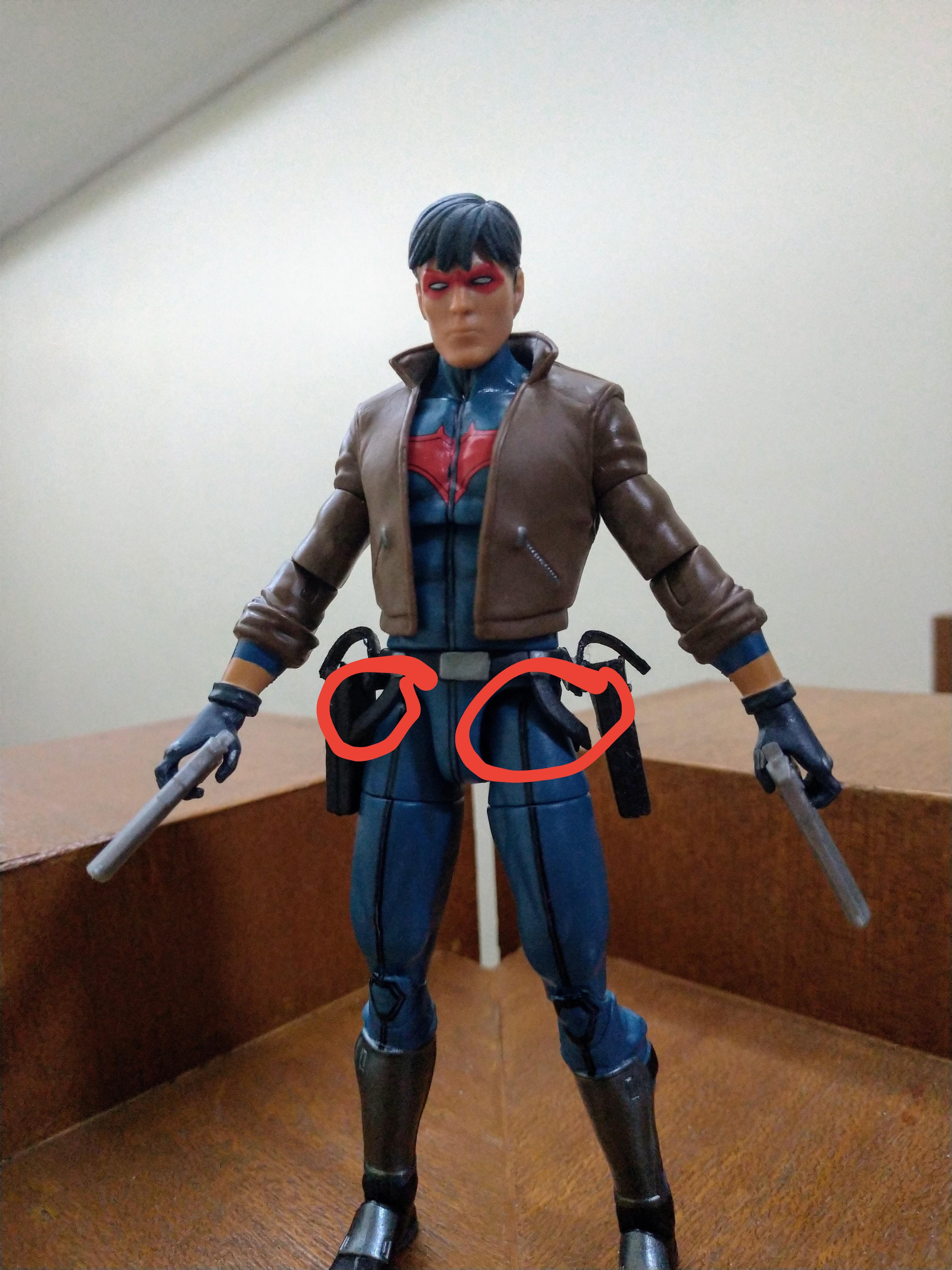 Finally gave Red Hood some holsters. What do I do about these? r