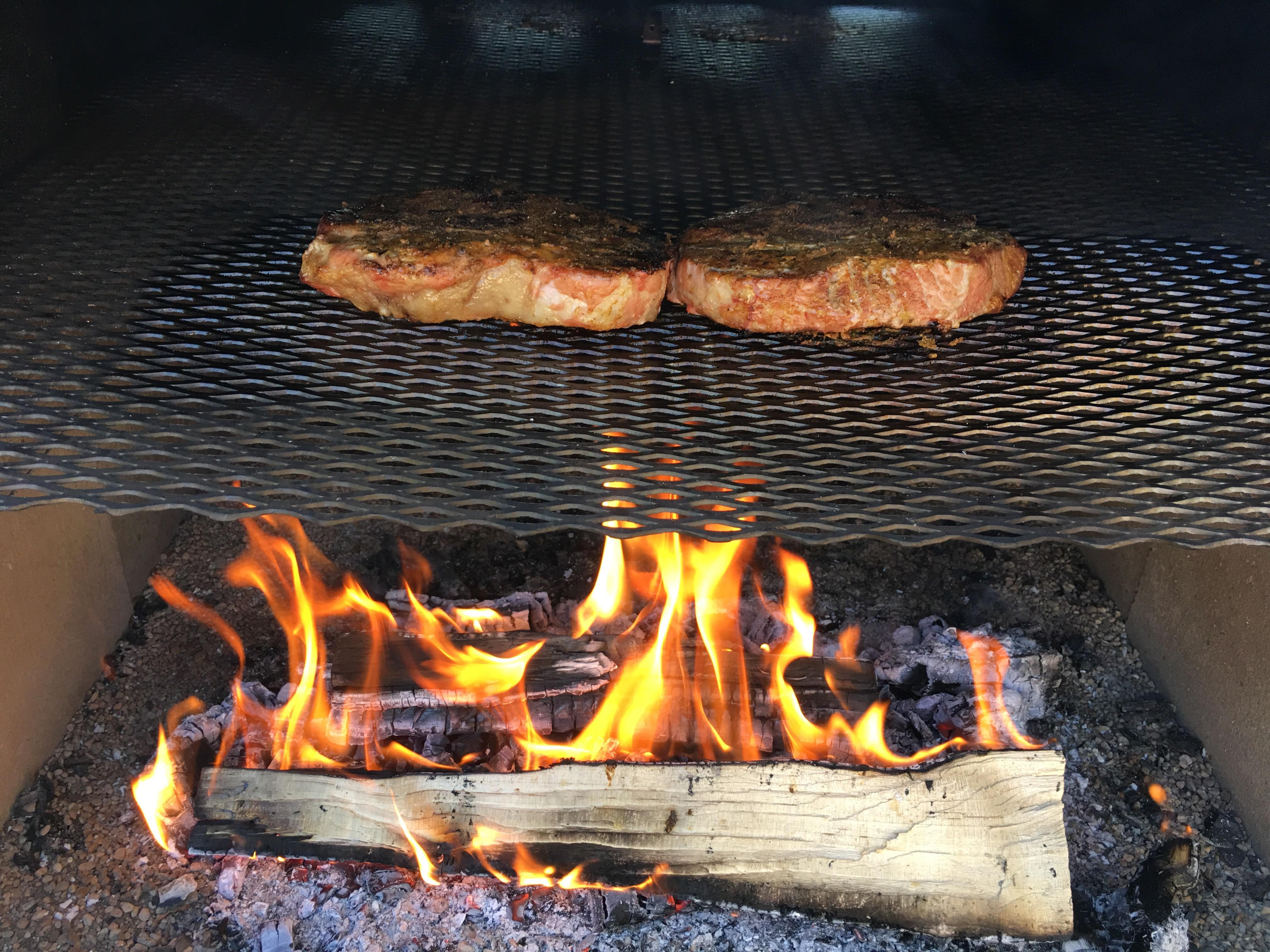 Quick smoke today. 1.5 inch pork steaks. Smoke at 250 for 60 min then