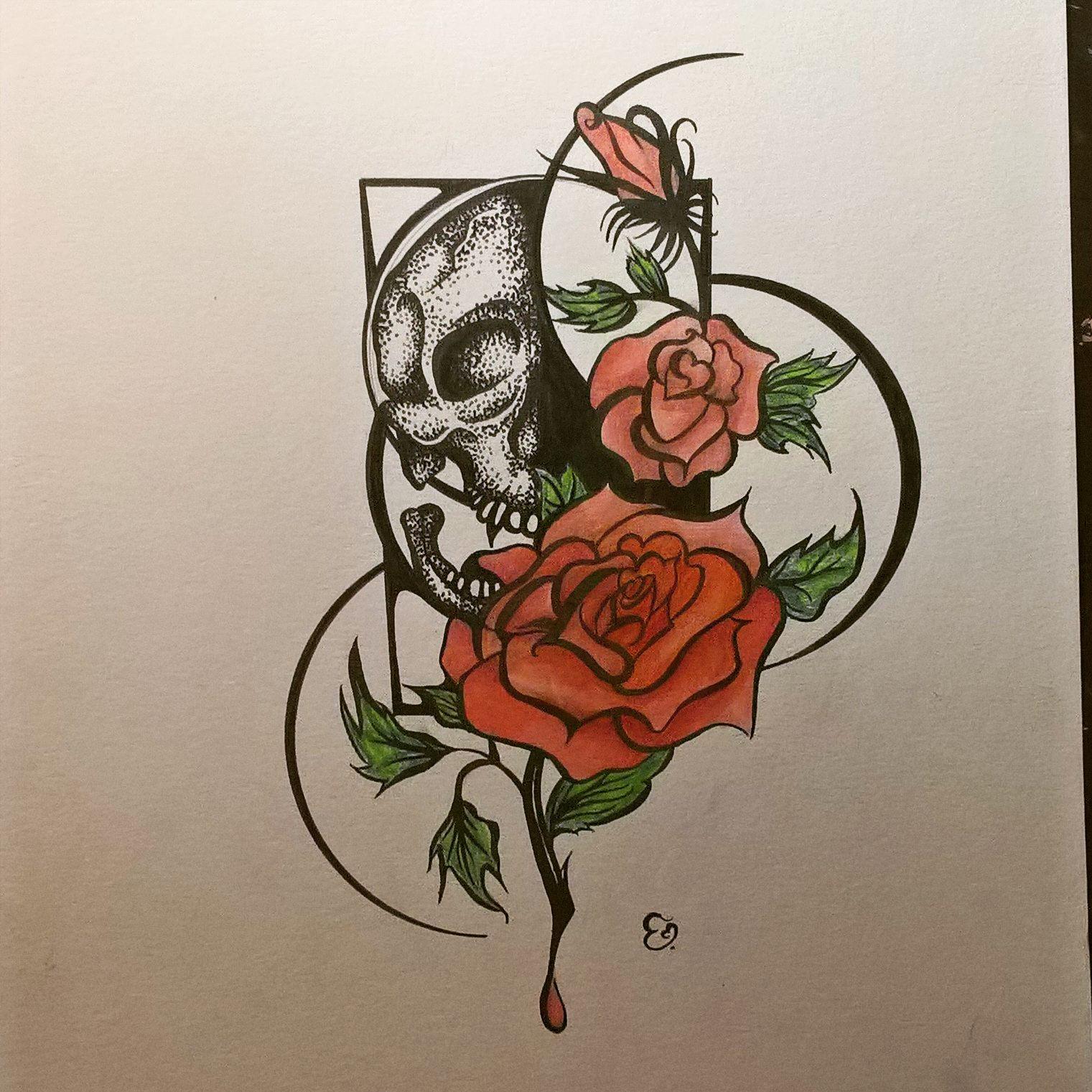 One of my first attempts at tattoo designs from 2016 TattooDesigns