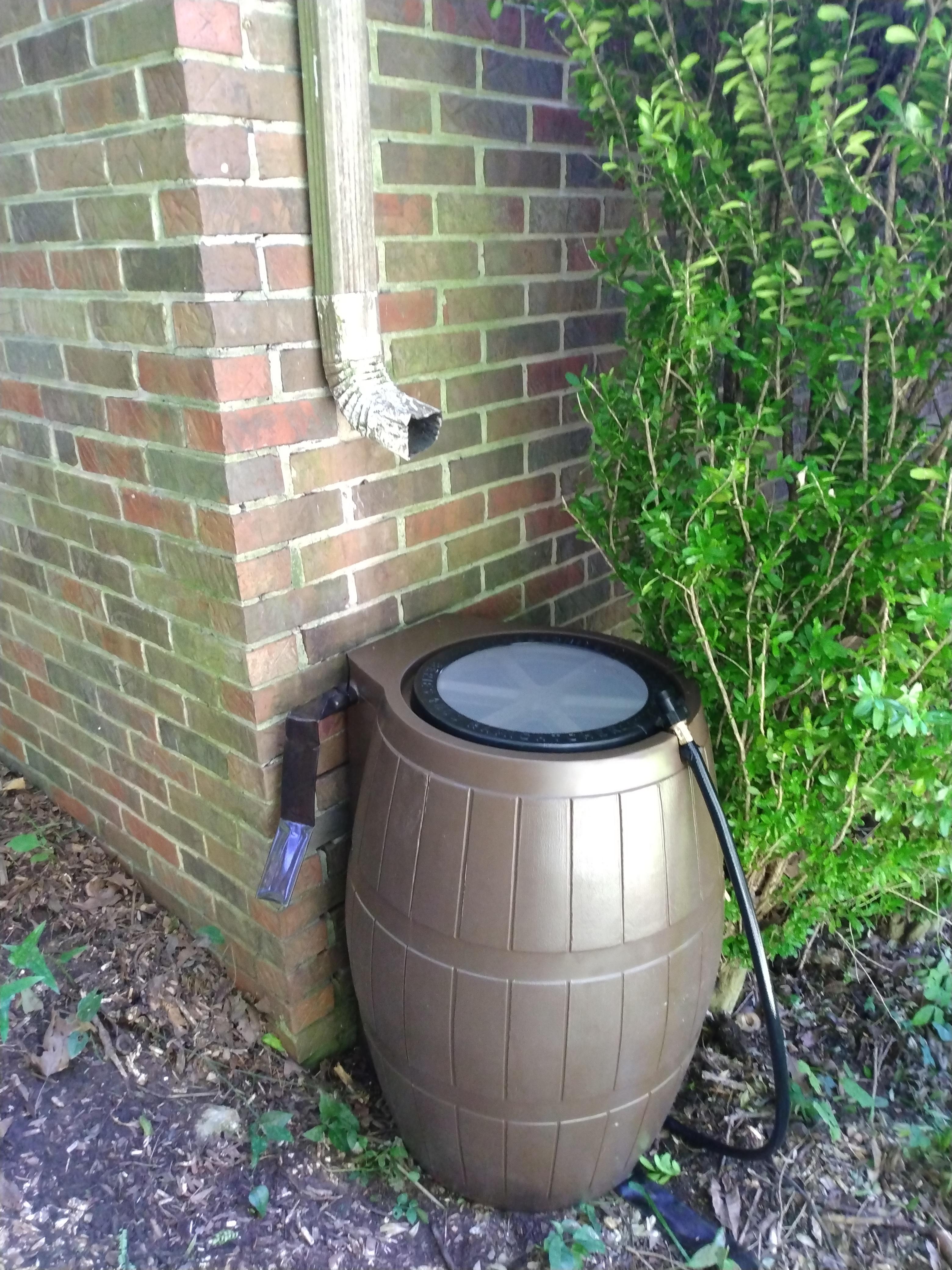 Installed My First Rain Barrel. 20 guns won't save you from dehydration