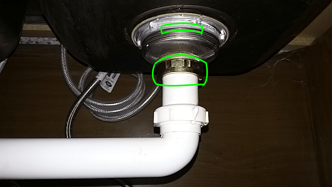 Leaking under the kitchen sink. Not a huge trickle, but enough seeping