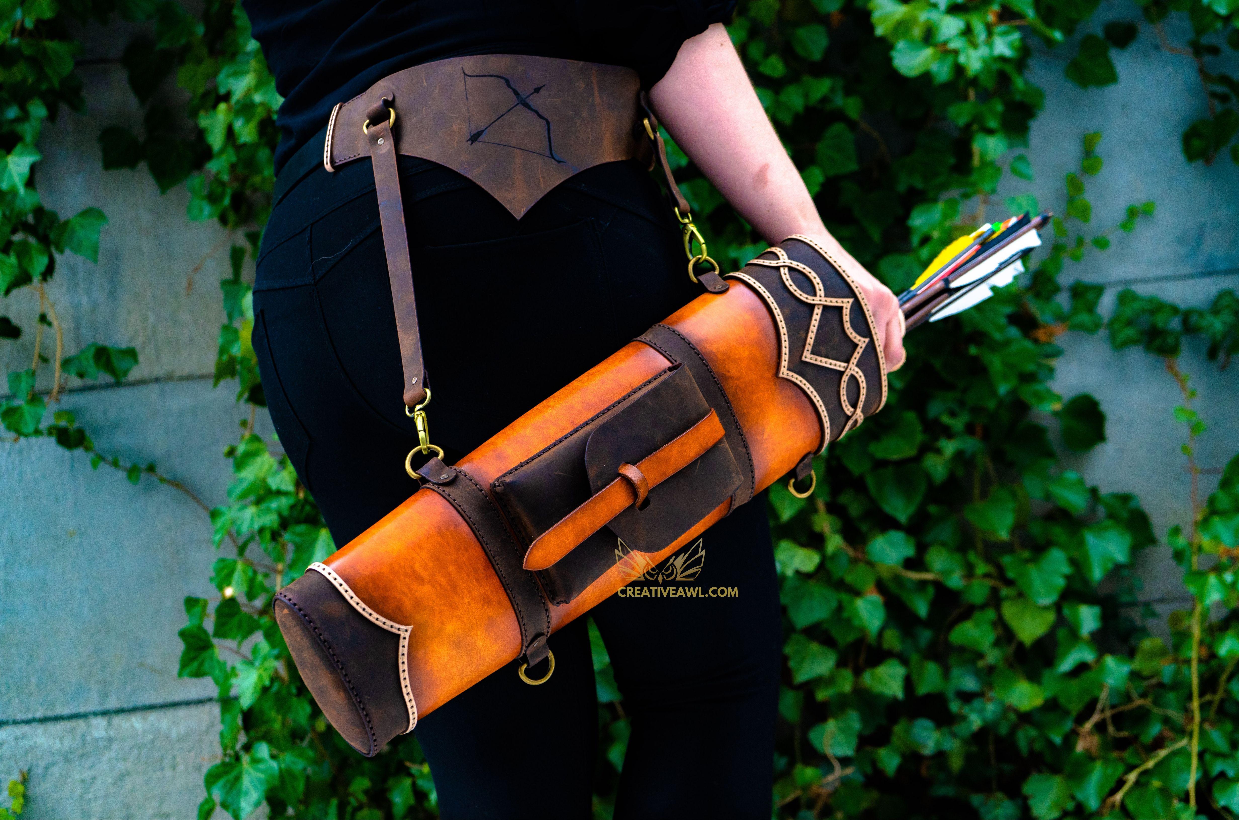 I made leather archers quiver r/Leathercraft