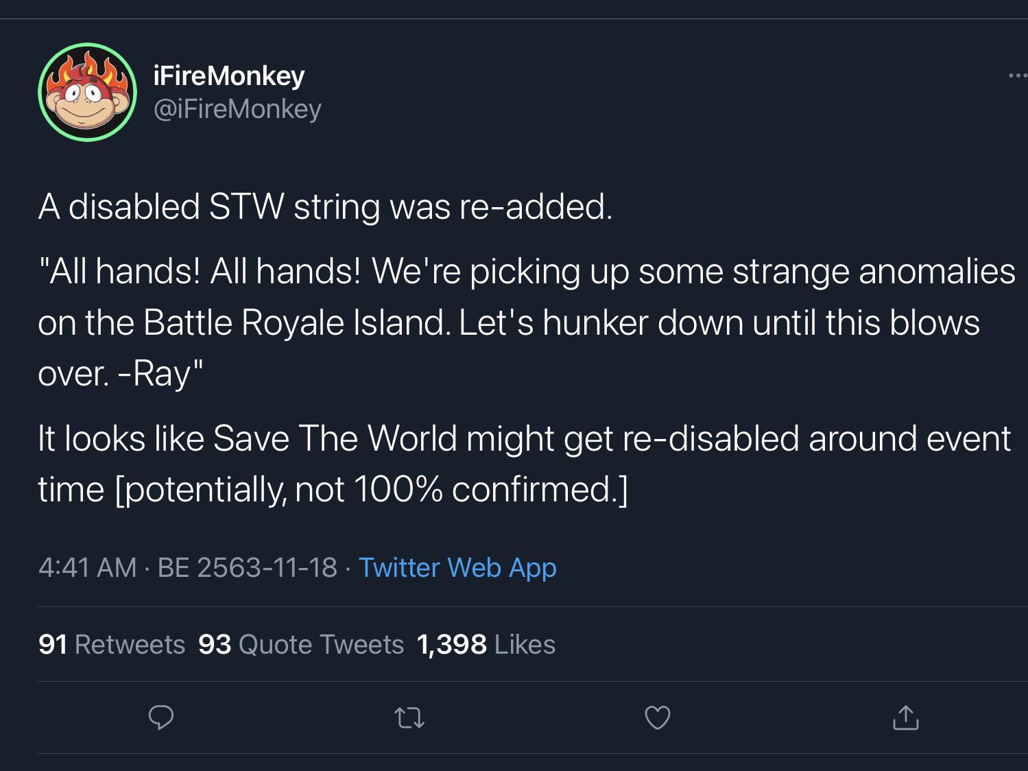 Idk if this has been posted yet iFireMonkey on Twitter r/FortNiteBR
