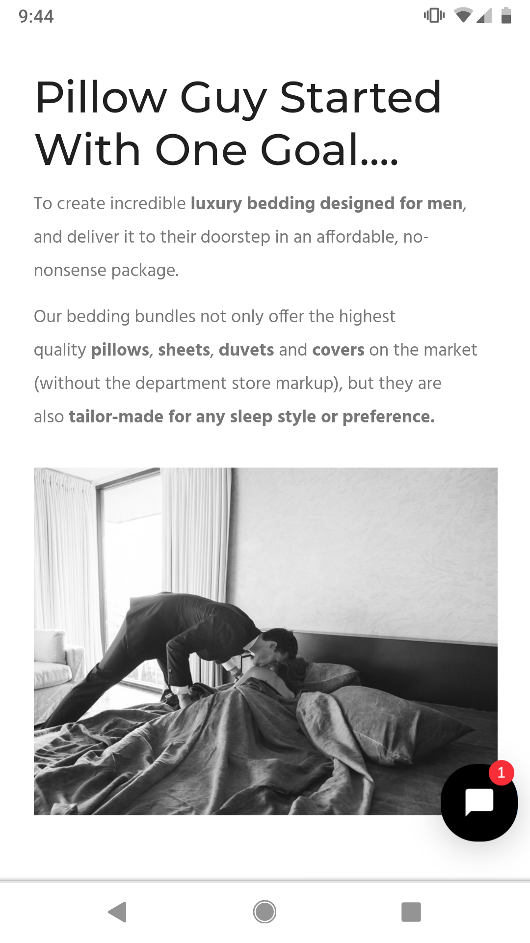 Only men want to be comfortable in bed I guess. Women must sleep on