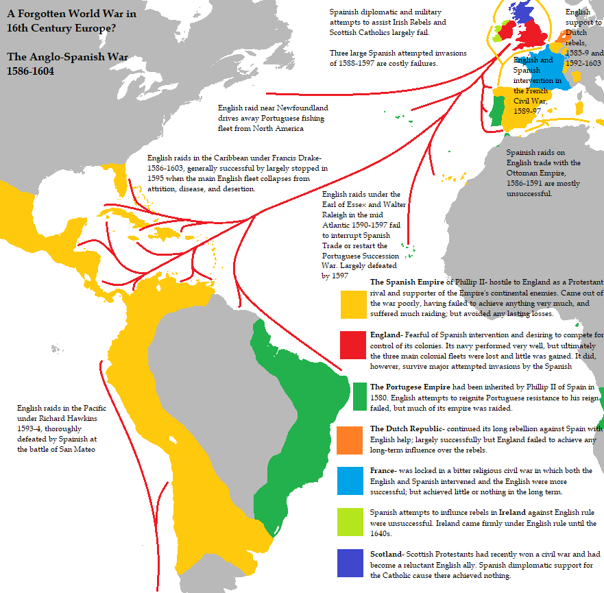 The AngloSpanish War, 15861604 r/MapPorn