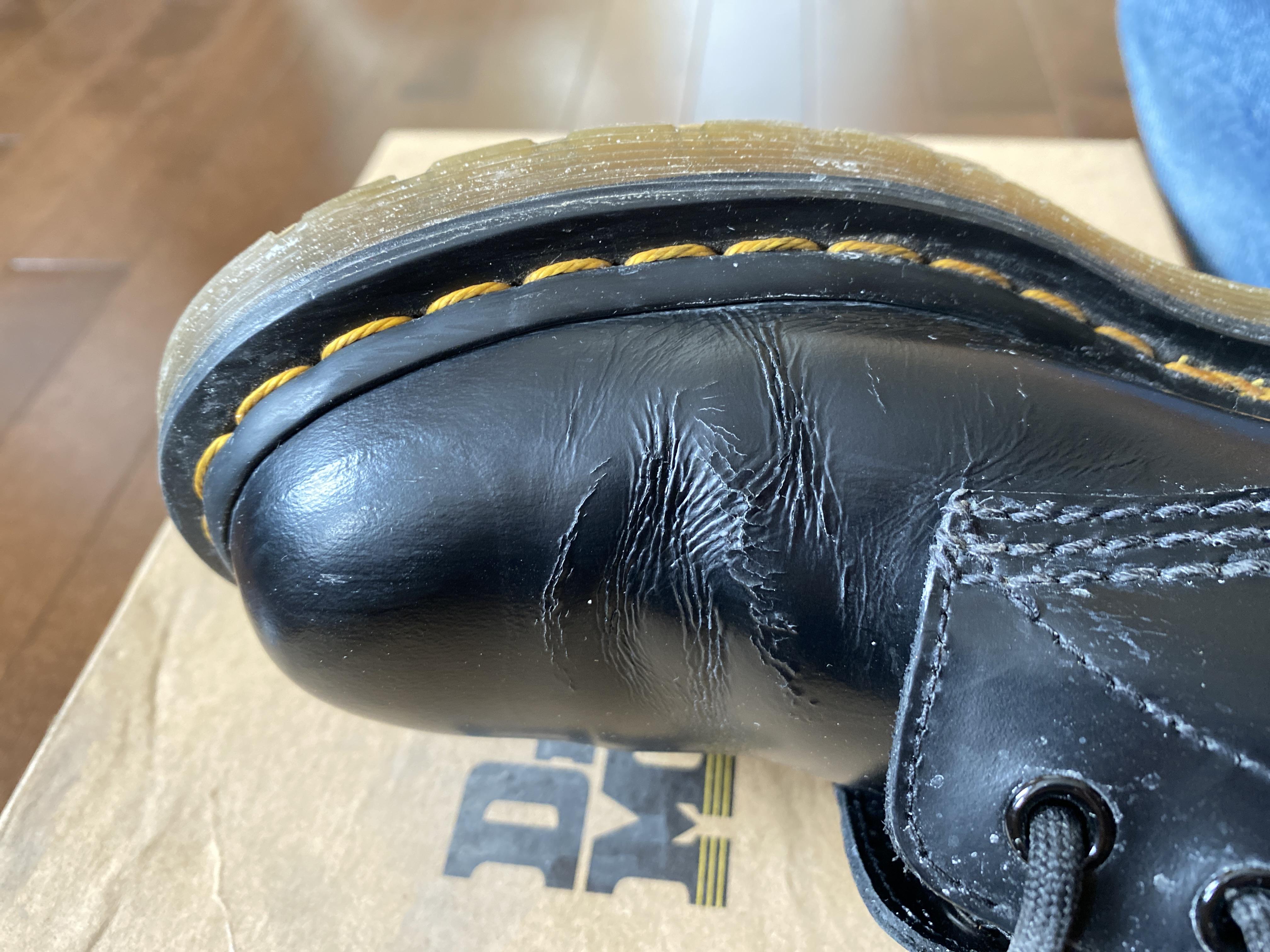 Has anyone had this problem with their boots where the leather is creasing and chipping off? I