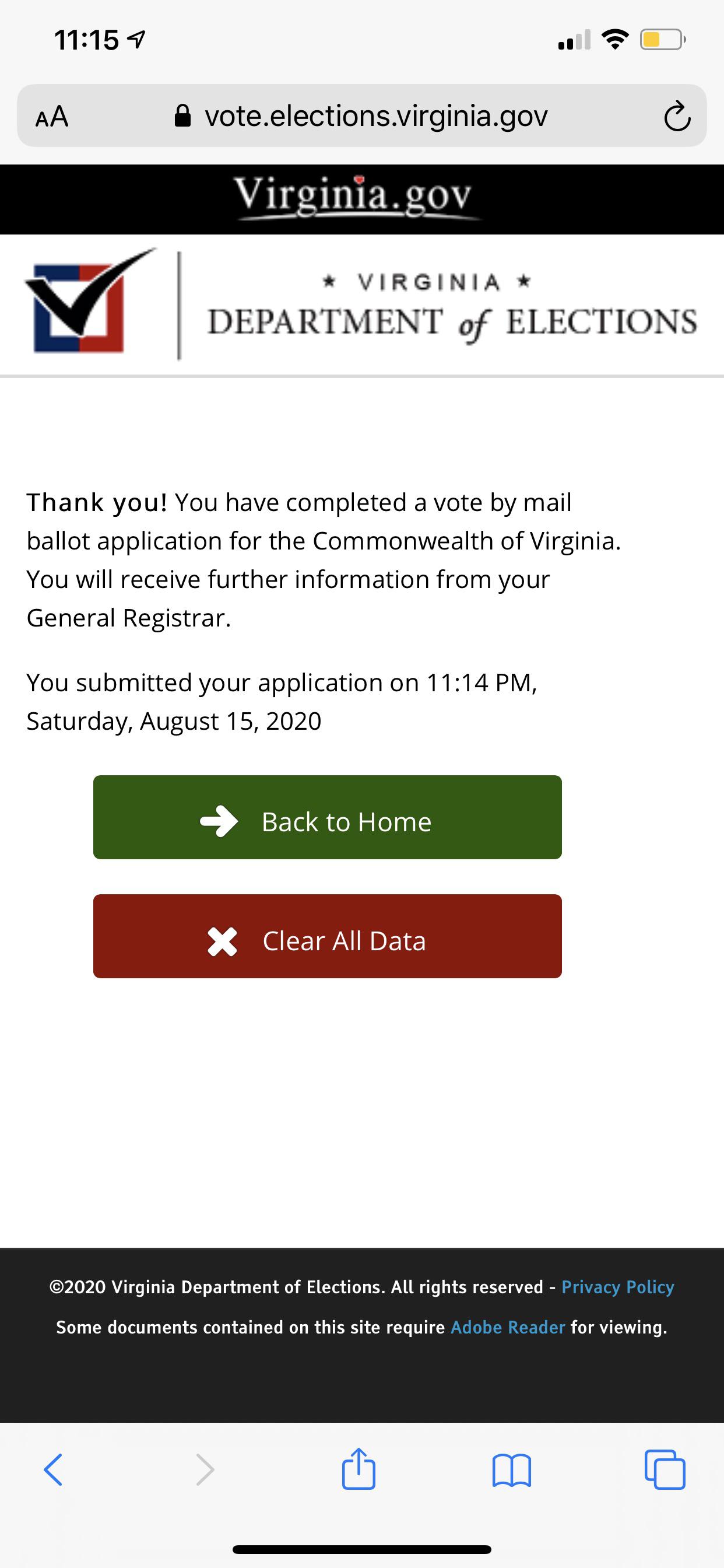 I just submitted a request for my mail in ballot r/MadeMeSmile
