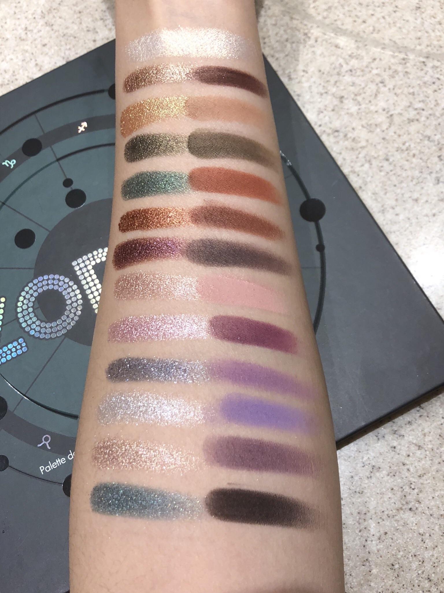 BH Cosmetics Zodiac Palette (finger swatches over bare skin