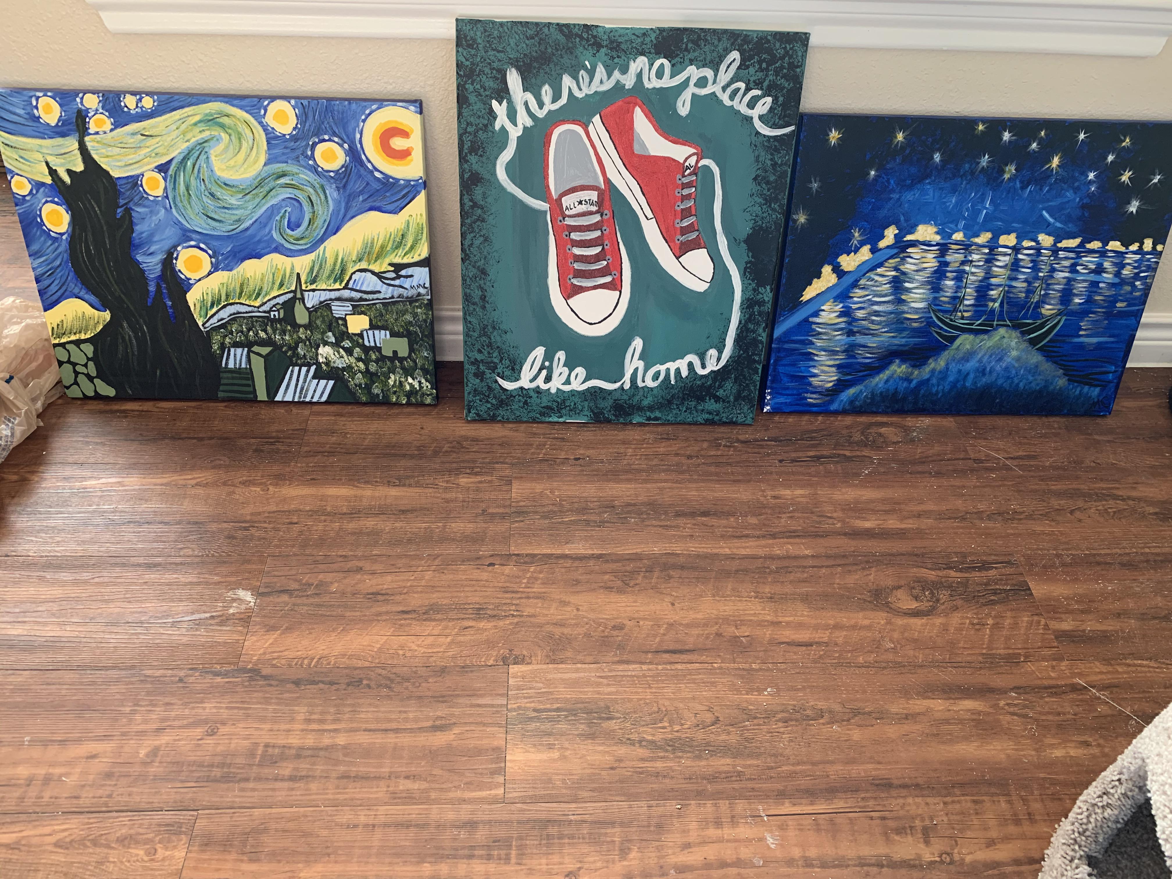 These handpainted canvases. 10 for all. r/ThriftStoreHauls