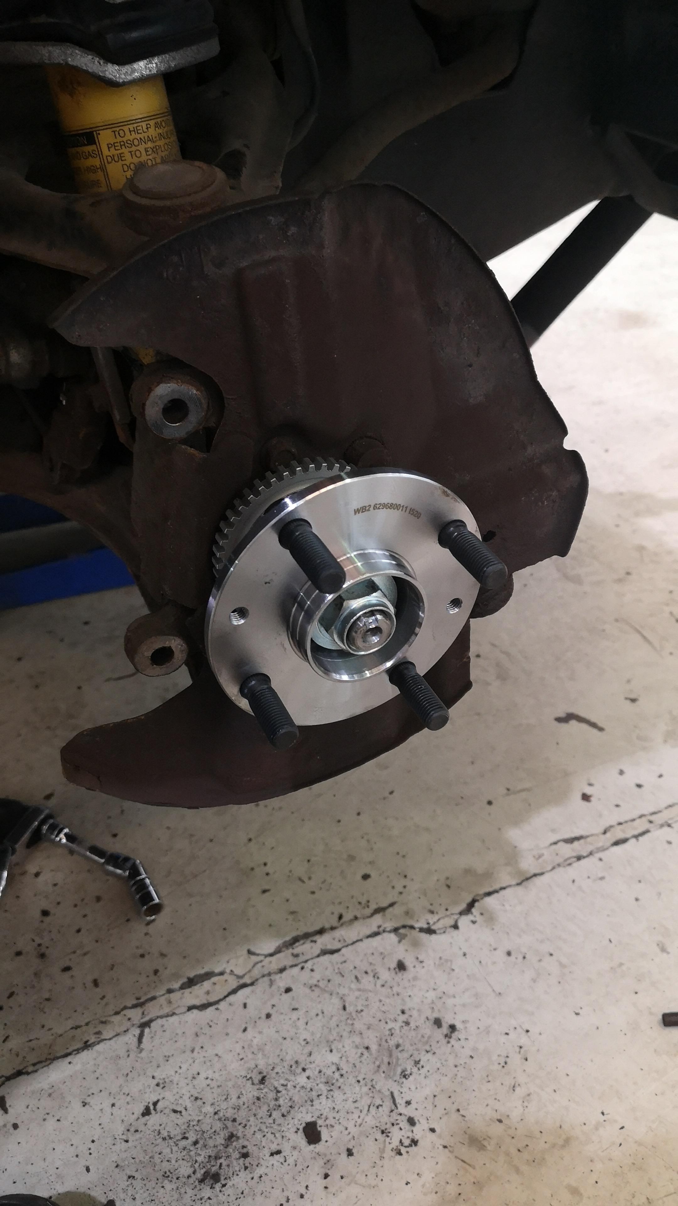 Wheel bearing on my SVT ) note to self; don't gun it up before torqueing because then it won't