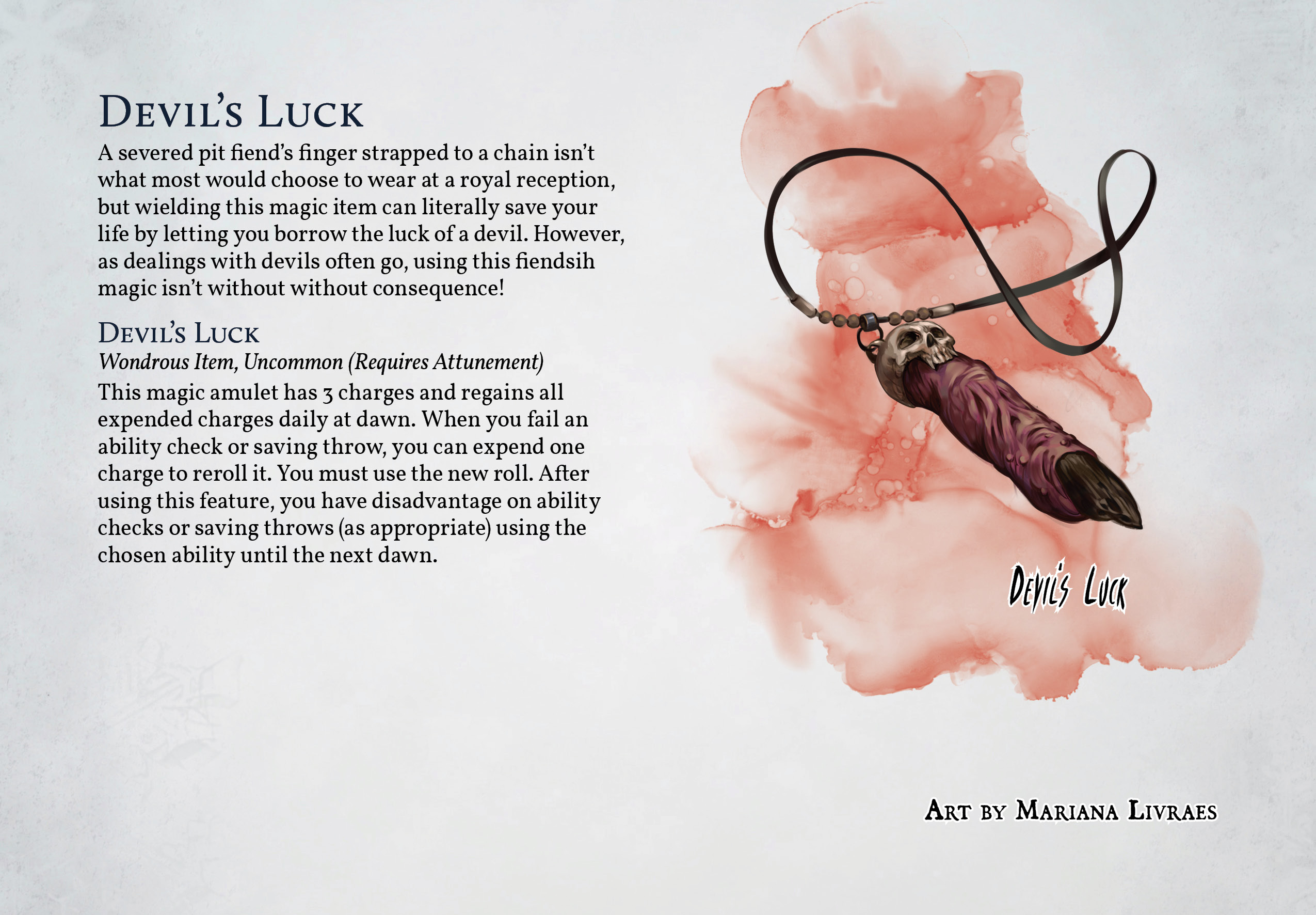 [OCART] Devil's Luck A lifesaving magic item with a steep cost! r