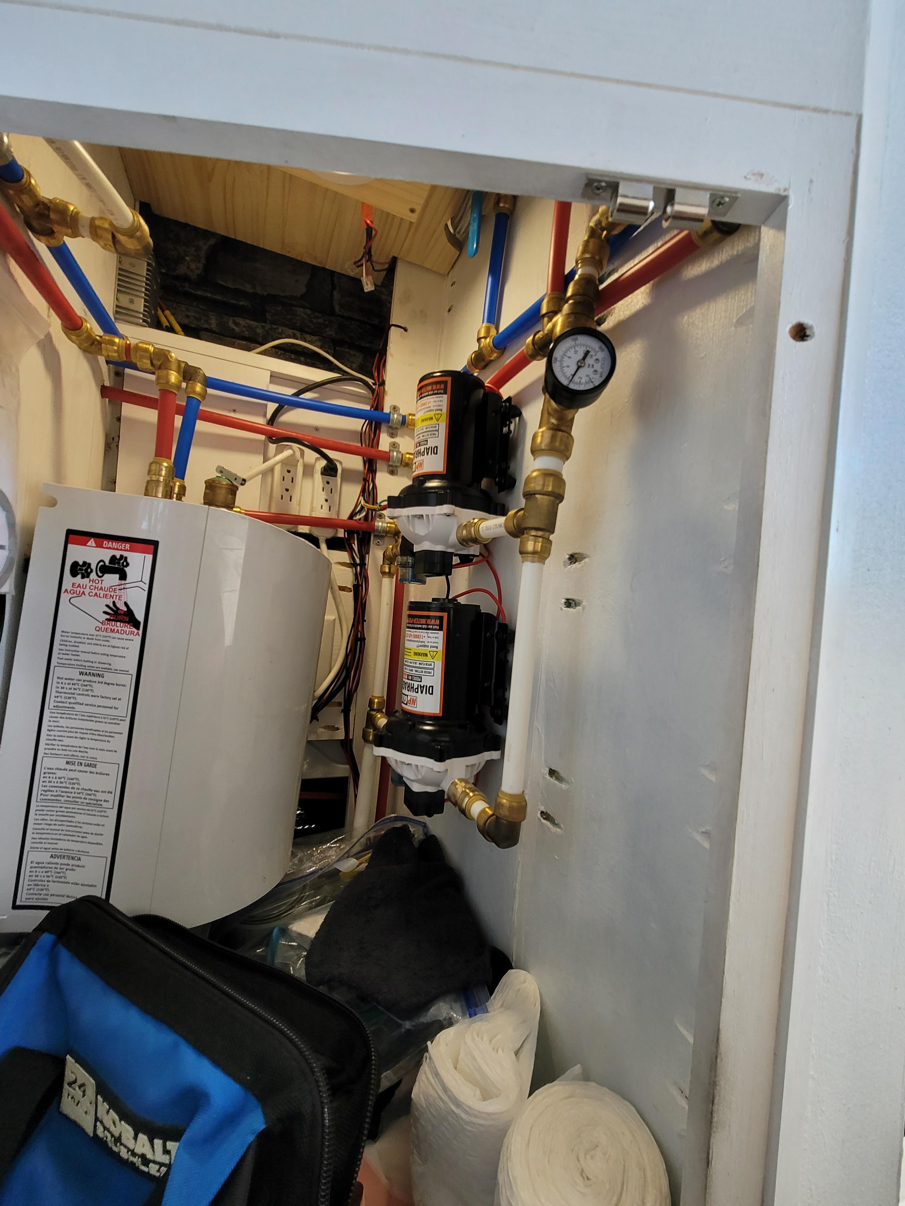 Heres a piece of my completed recirculating shower plumbing. some specs