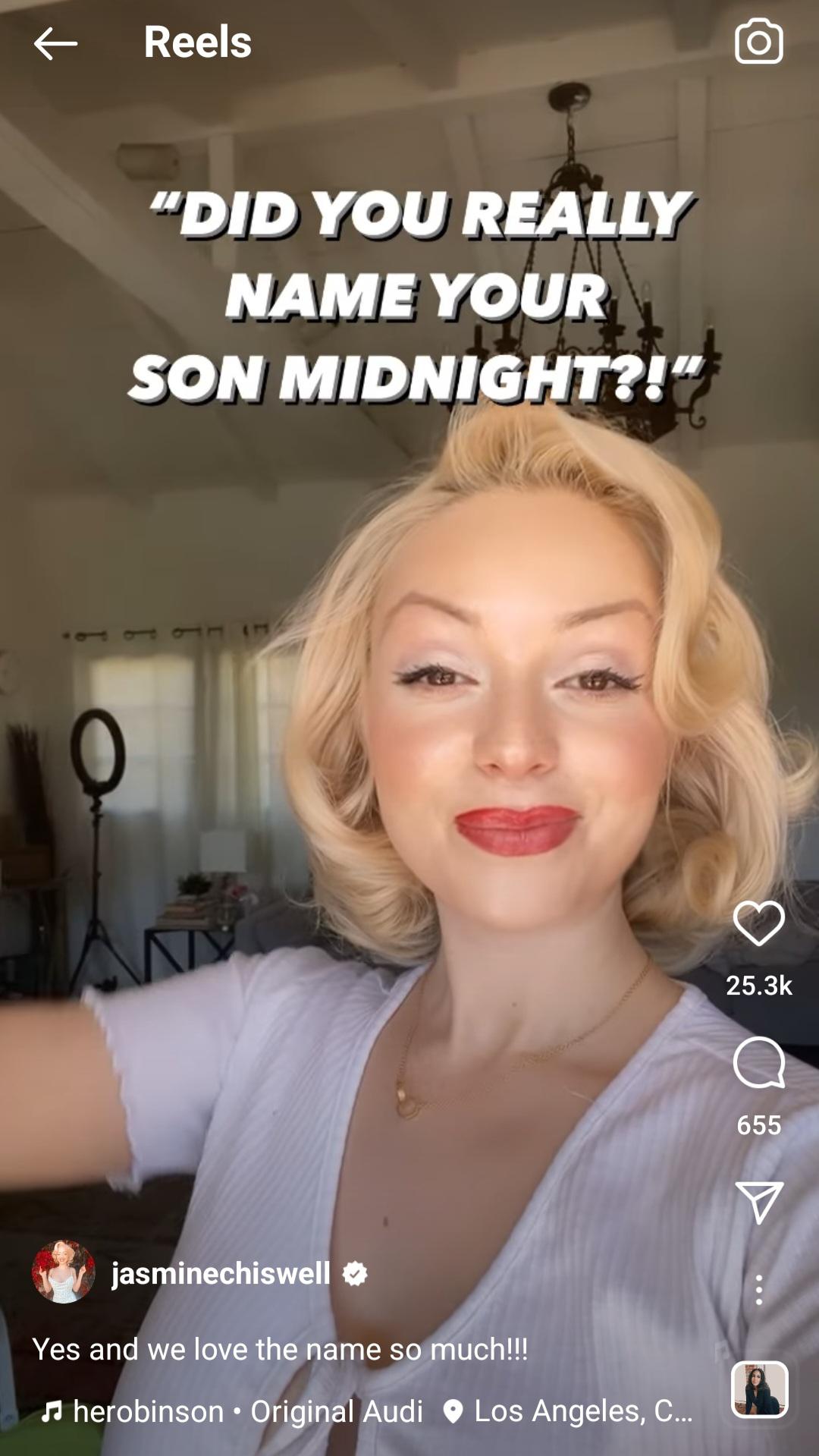 Jasmine Chiswell basking in the attention her son's name is giving her