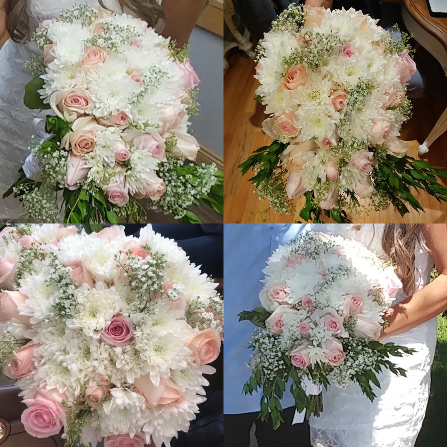 My best friend did a court house wedding and I surprised her with a bridal bouquet. Both her and