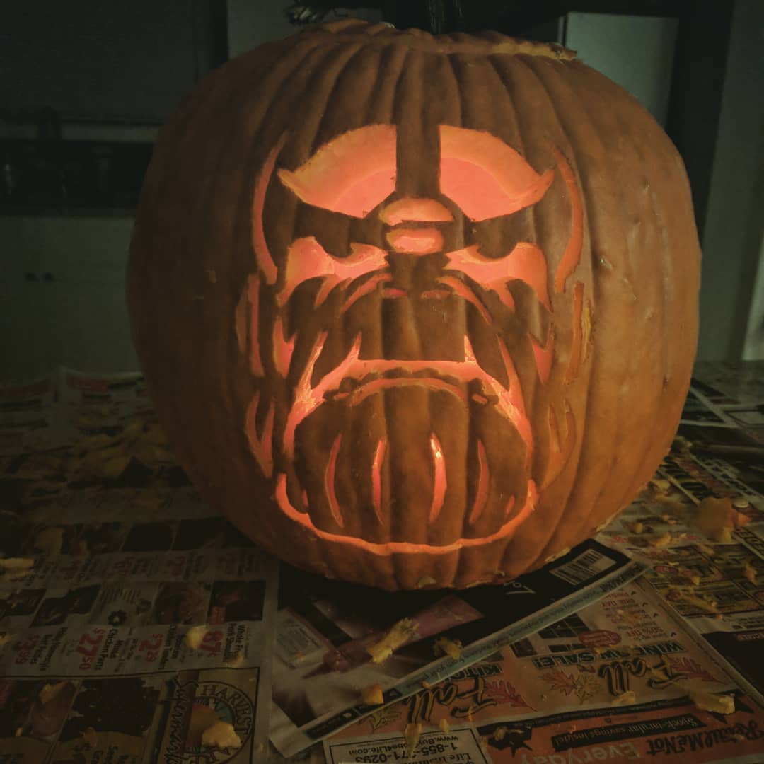 I'm sure theres a million Thanos pumpkins this year, but here's one