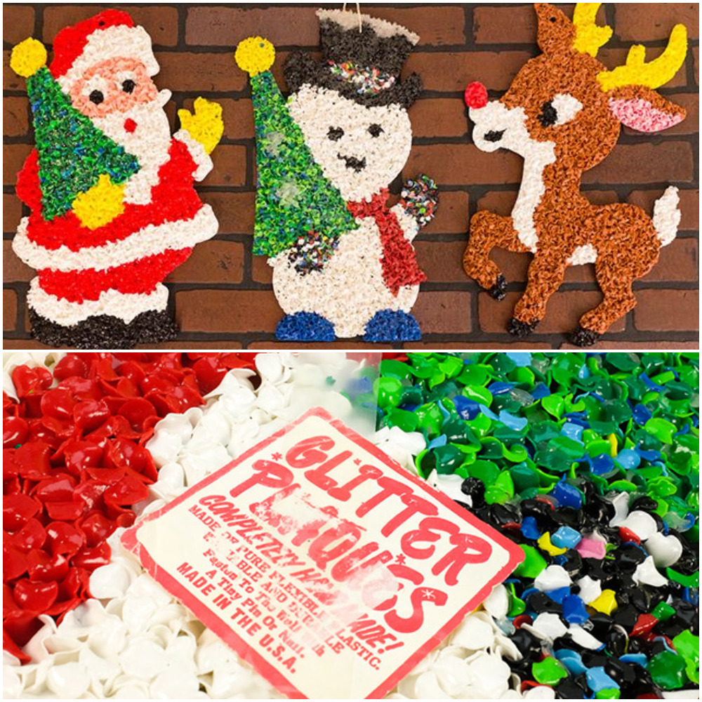 Glitter Plaques AKA melted popcorn plastic decorations, 1970s kitsch at its finest r/nostalgia