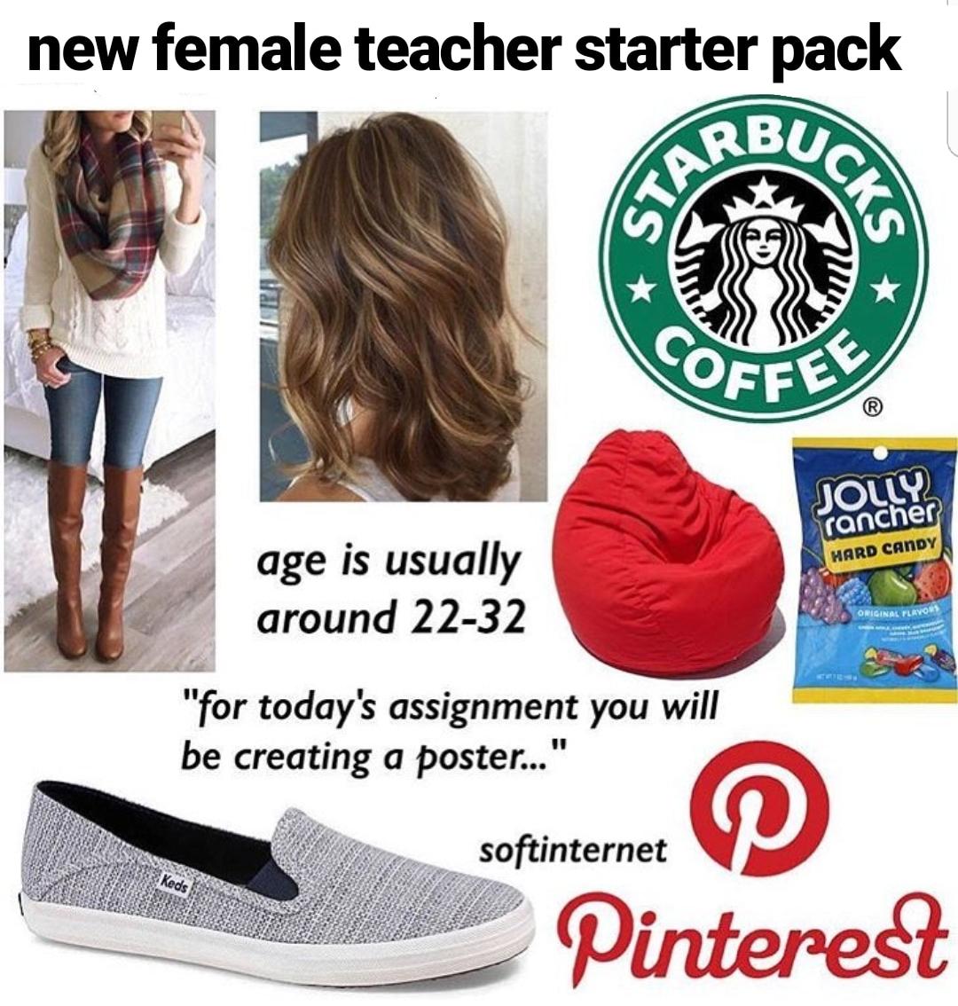new female teacher starter pack r/starterpack