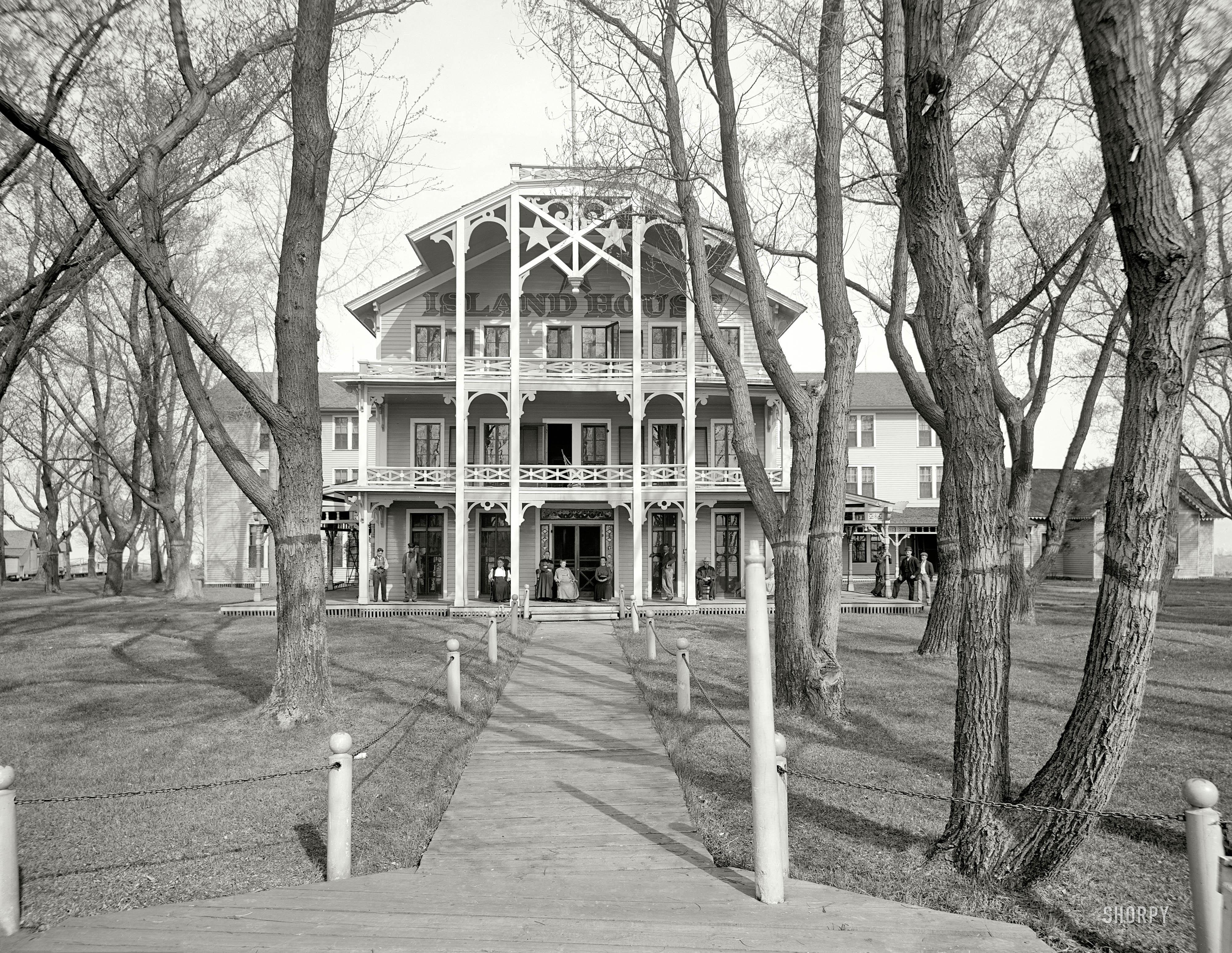 St. Clair Flats, Michigan, circa 1910. Star Island House. A hotel on