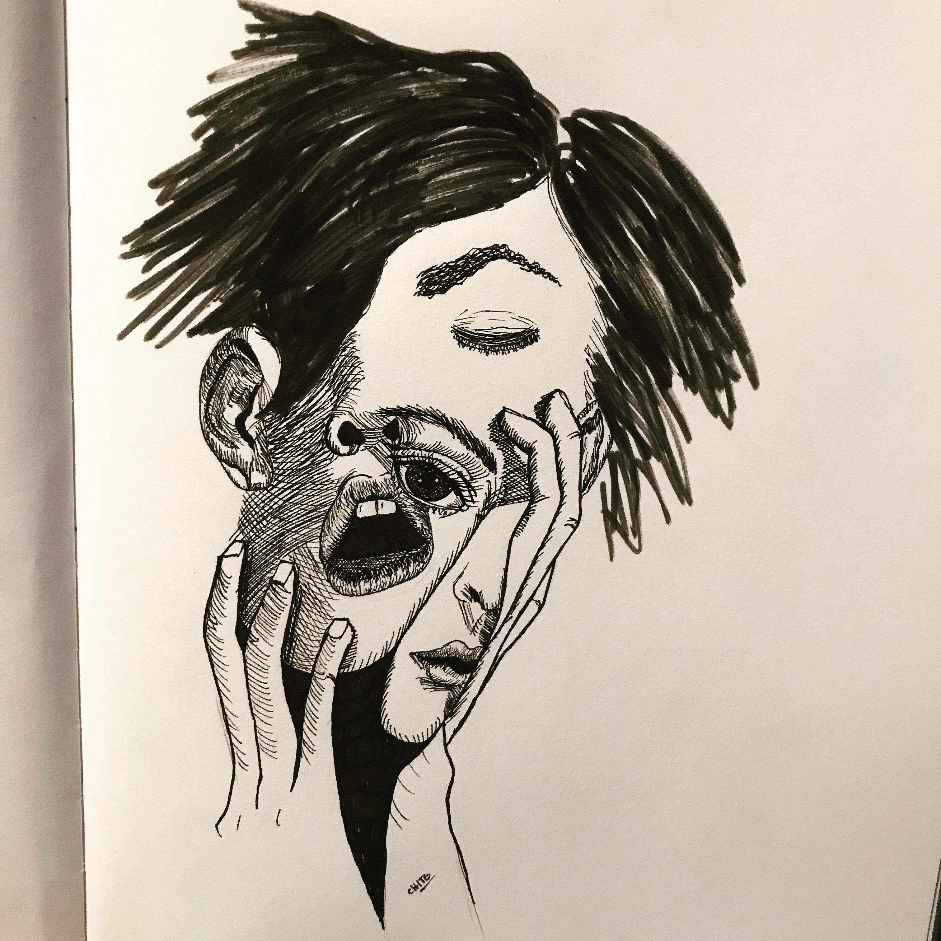 Drawing with micron pens "lucid" drawing