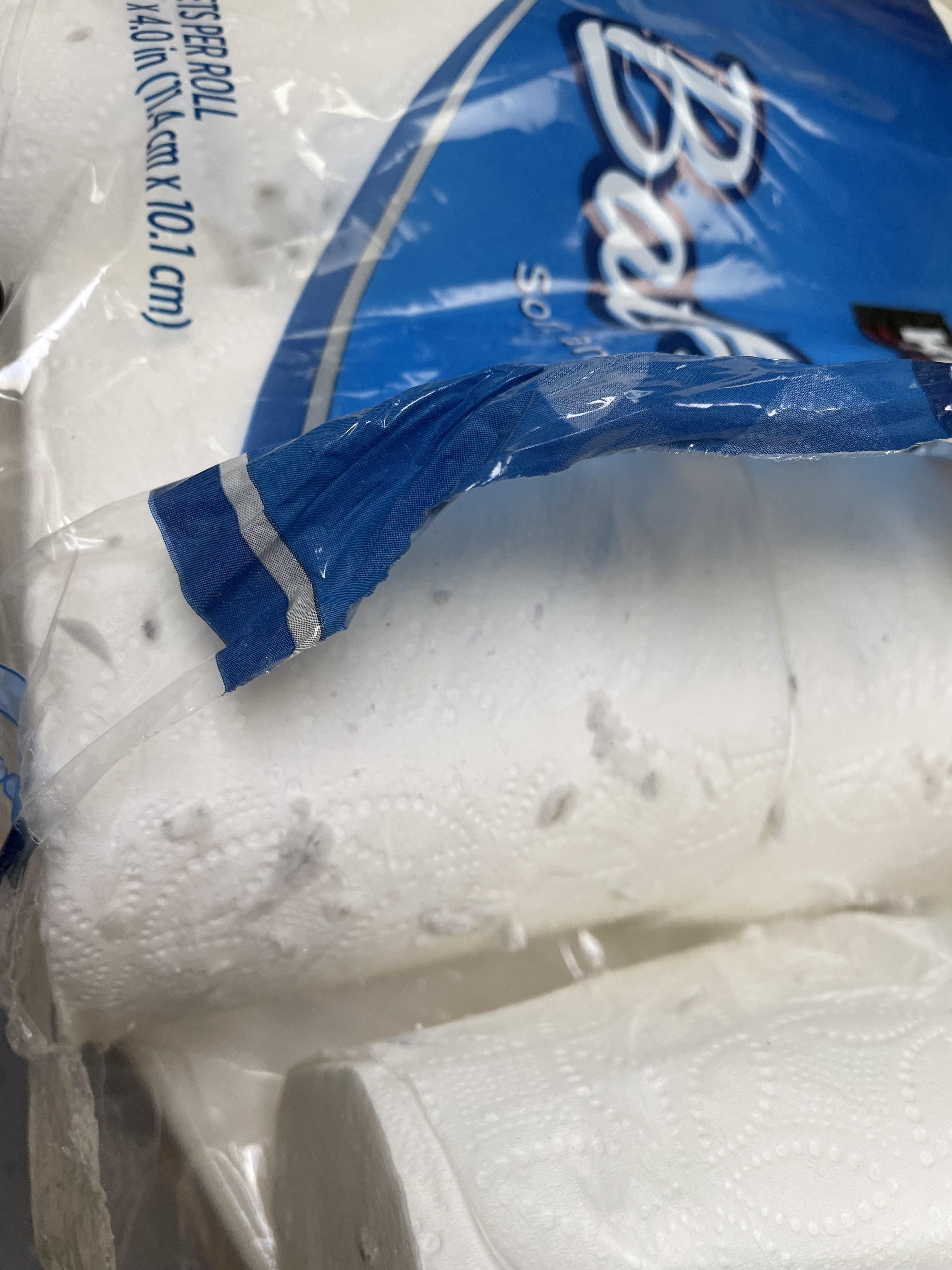 Kirkland toilet paper bad batch. Lumps of fiber dirt. Never gotten it
