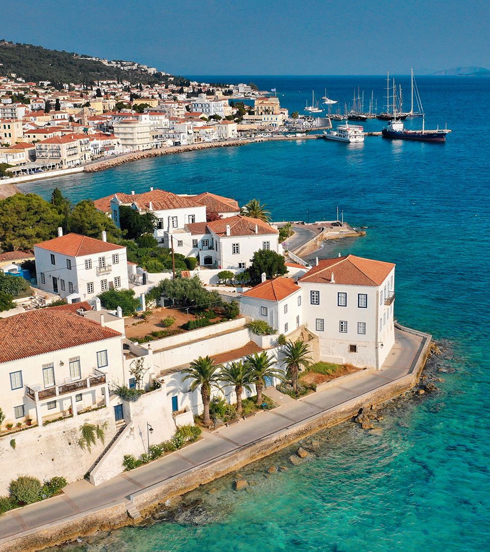 SPETSES ISLAND, AEGEAN SEA, GREECE Just a two hours ferry ride away from Athens, Spetses