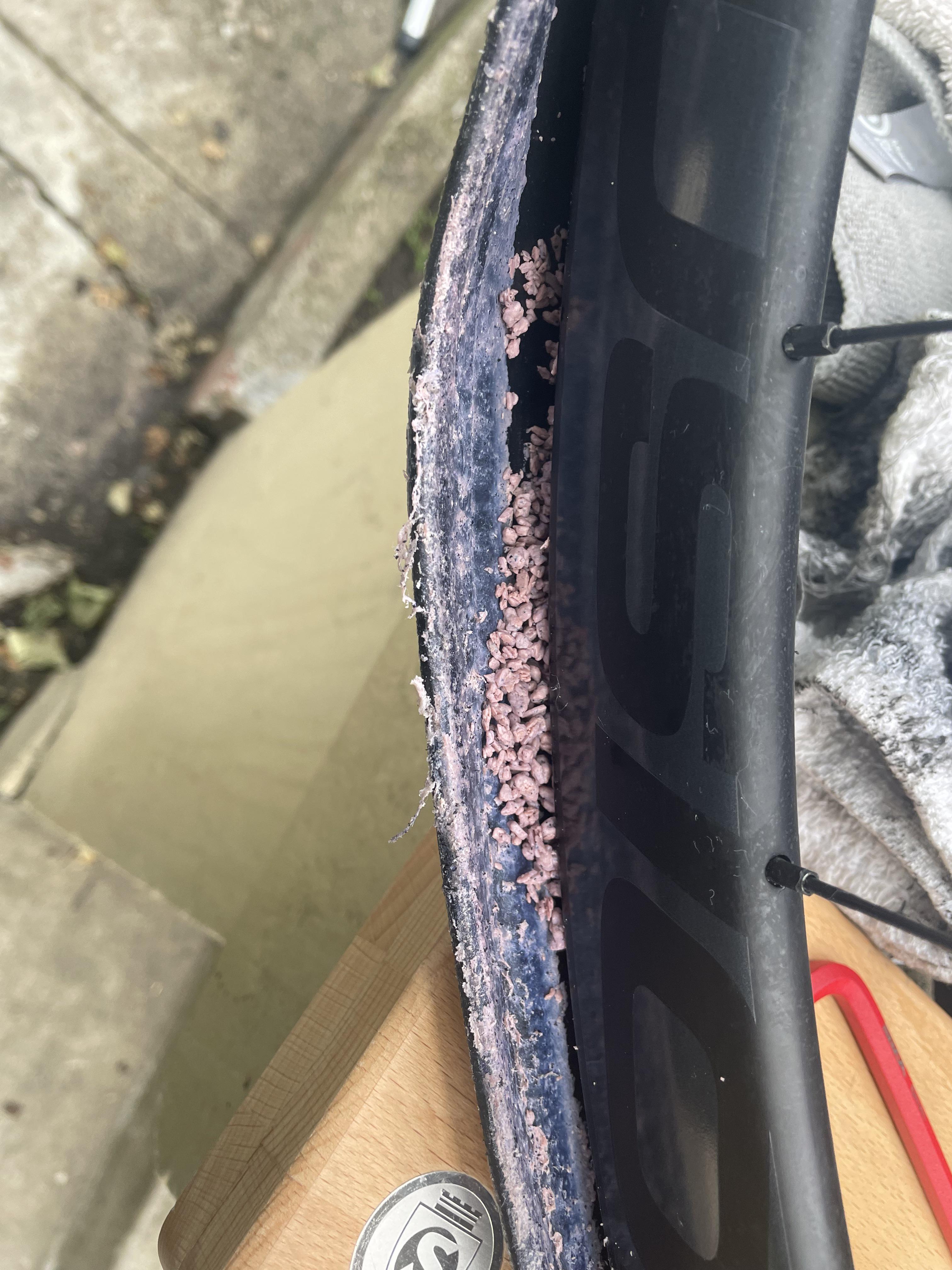 Mucoff sealant turning into clumped balls, should I remove the balls